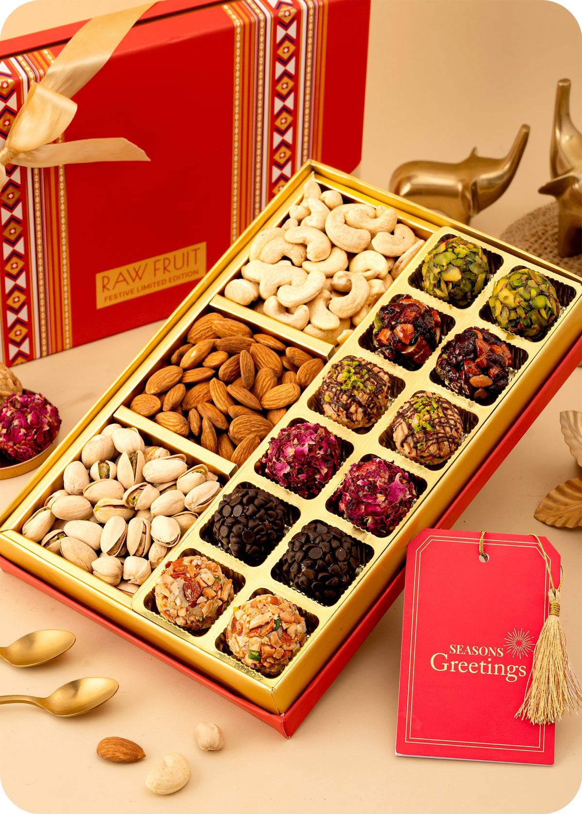 Diwali Sweets Gift Pack : Artisanal Ladoo and Dry Fruits