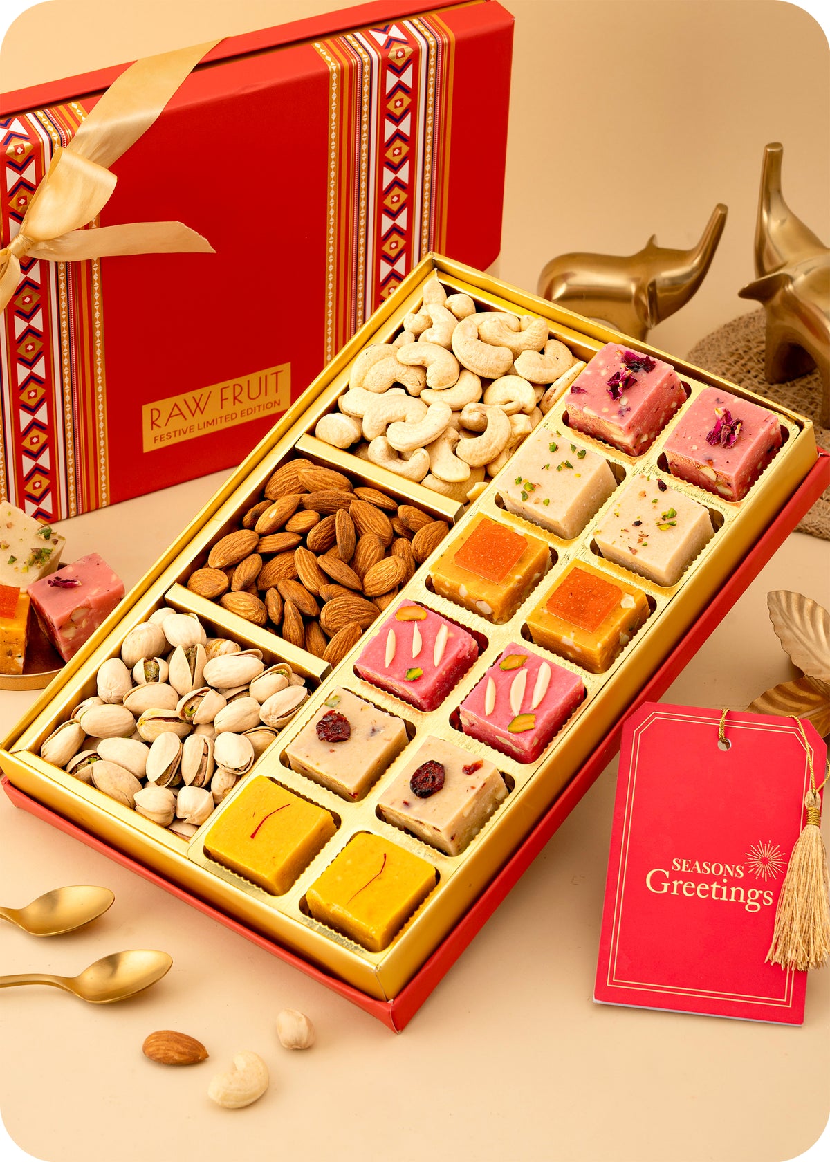 Diwali Sweets Gift Pack : Artisanal Fudge Sweets and Dry Fruits