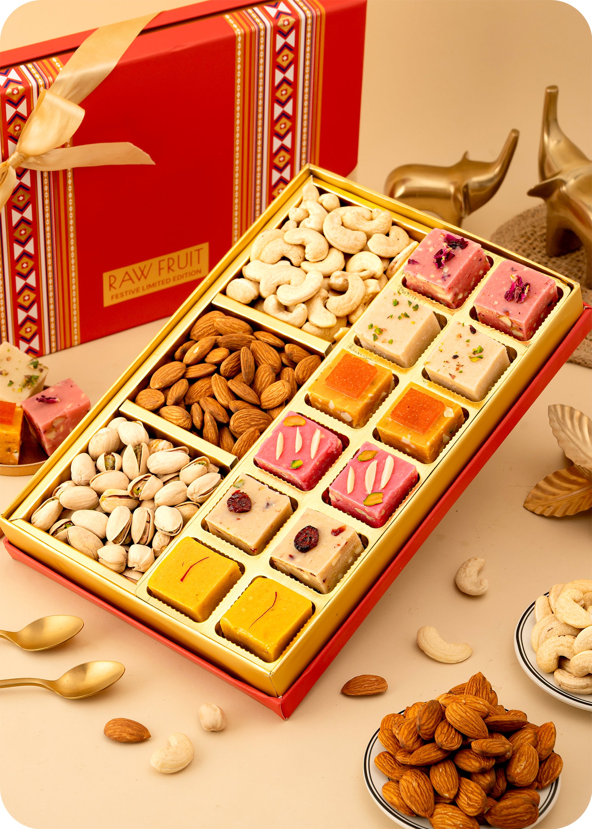 Diwali Sweets Gift Pack : Artisanal Fudge Sweets and Dry Fruits