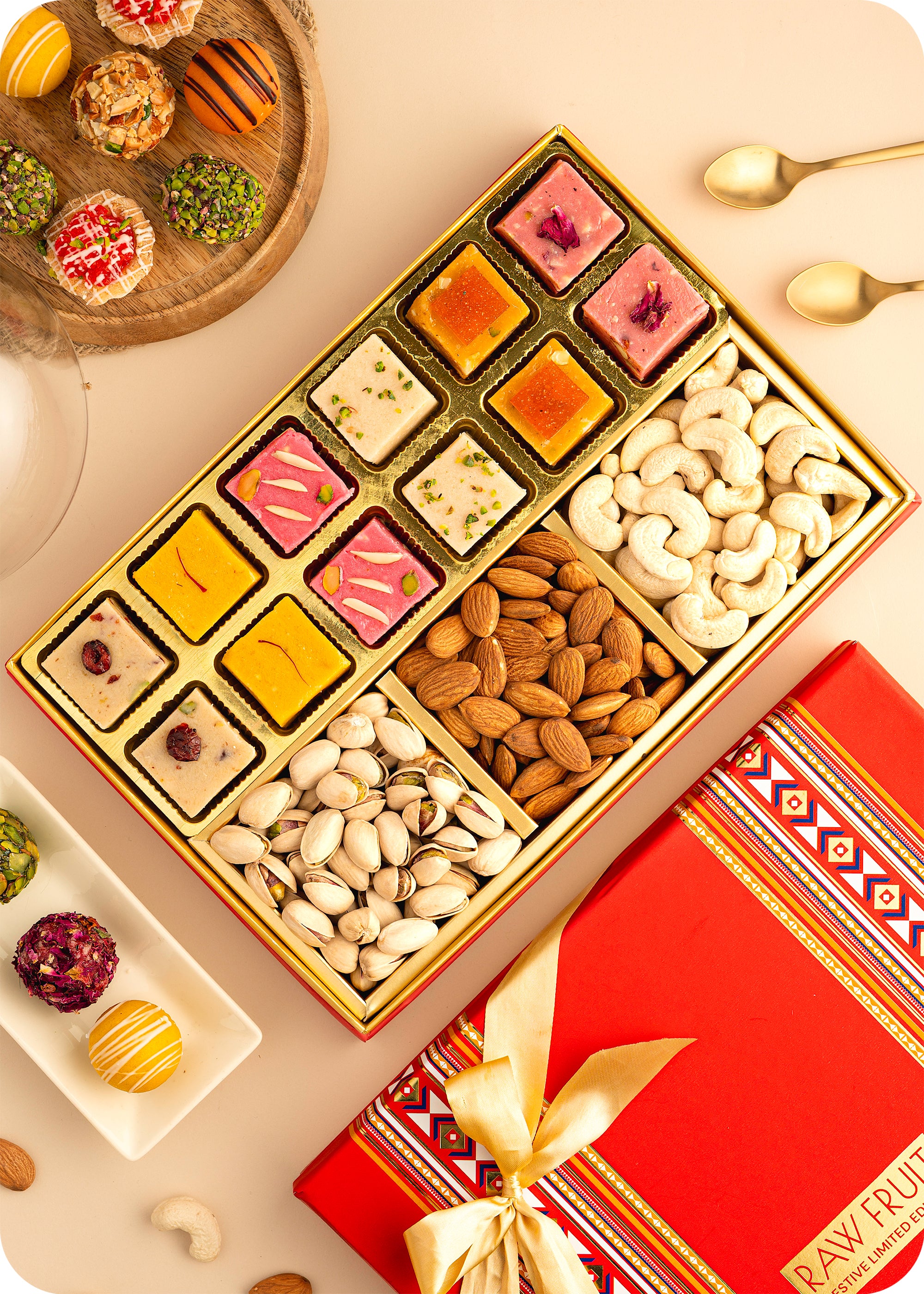 Diwali Sweets Gift Pack : Artisanal Fudge Sweets and Dry Fruits