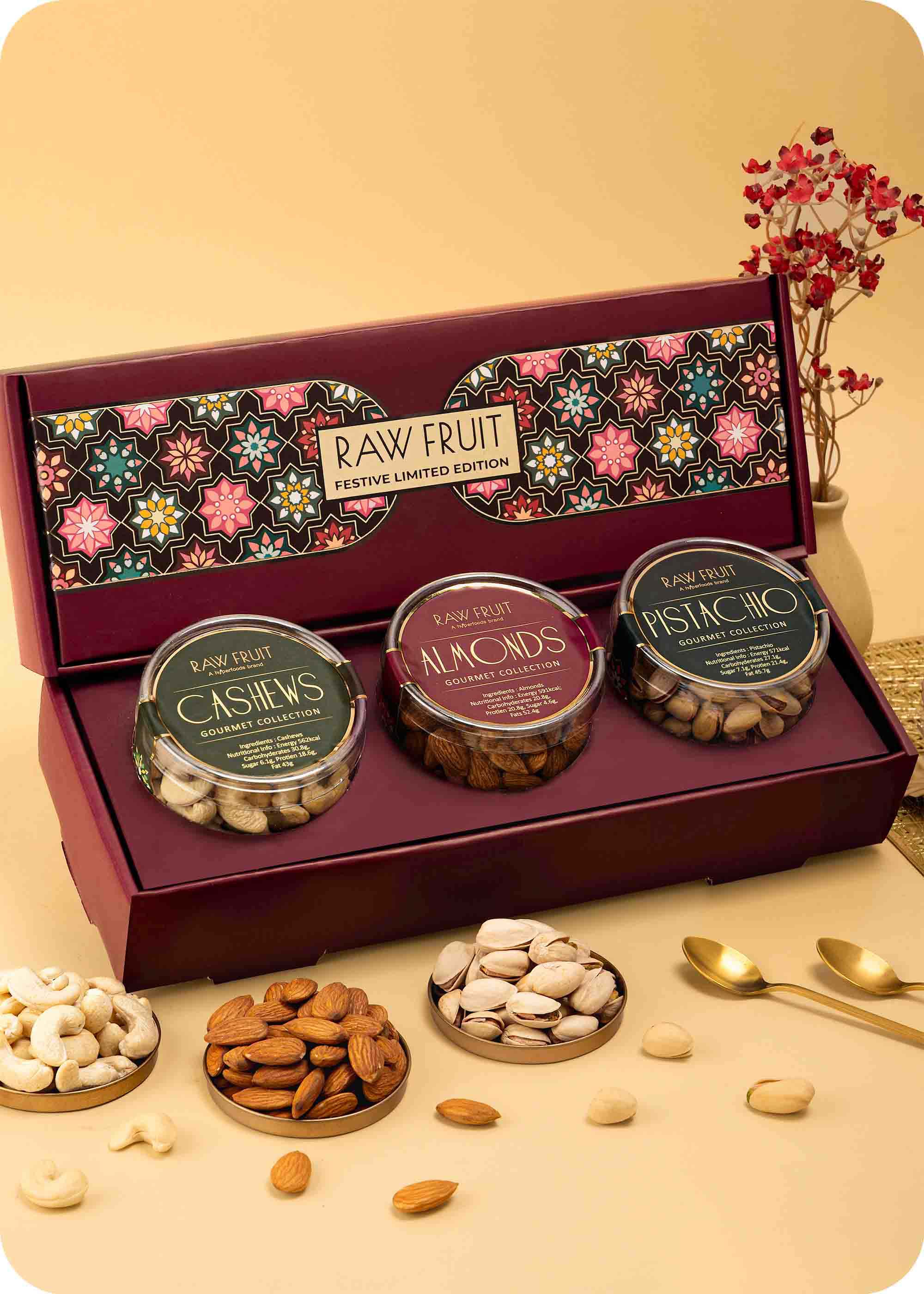 Celebration Gift Pack: Cashews, Almonds, Pistachio