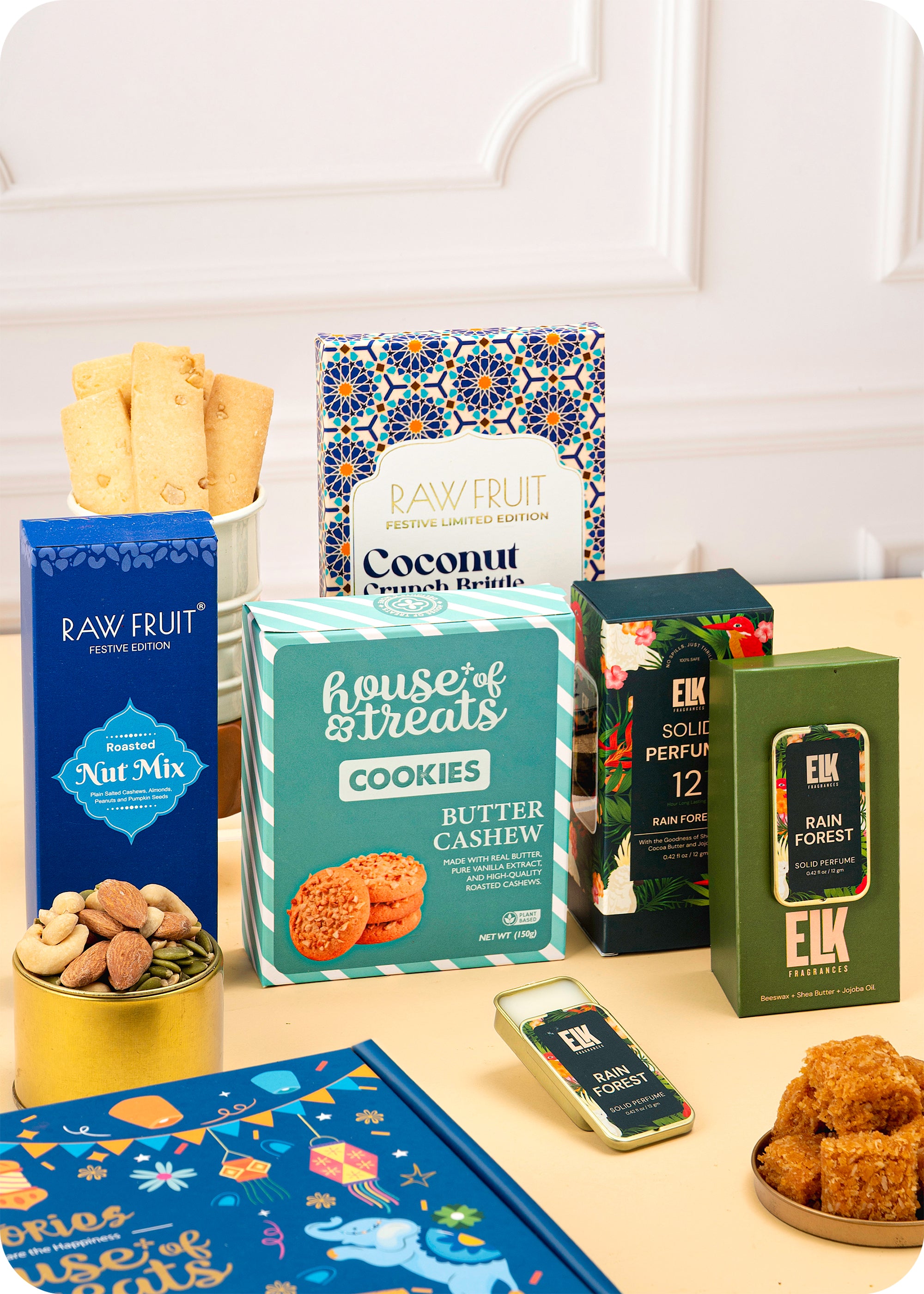 Rakhi Hamper with Cookies, Nuts & Perfume