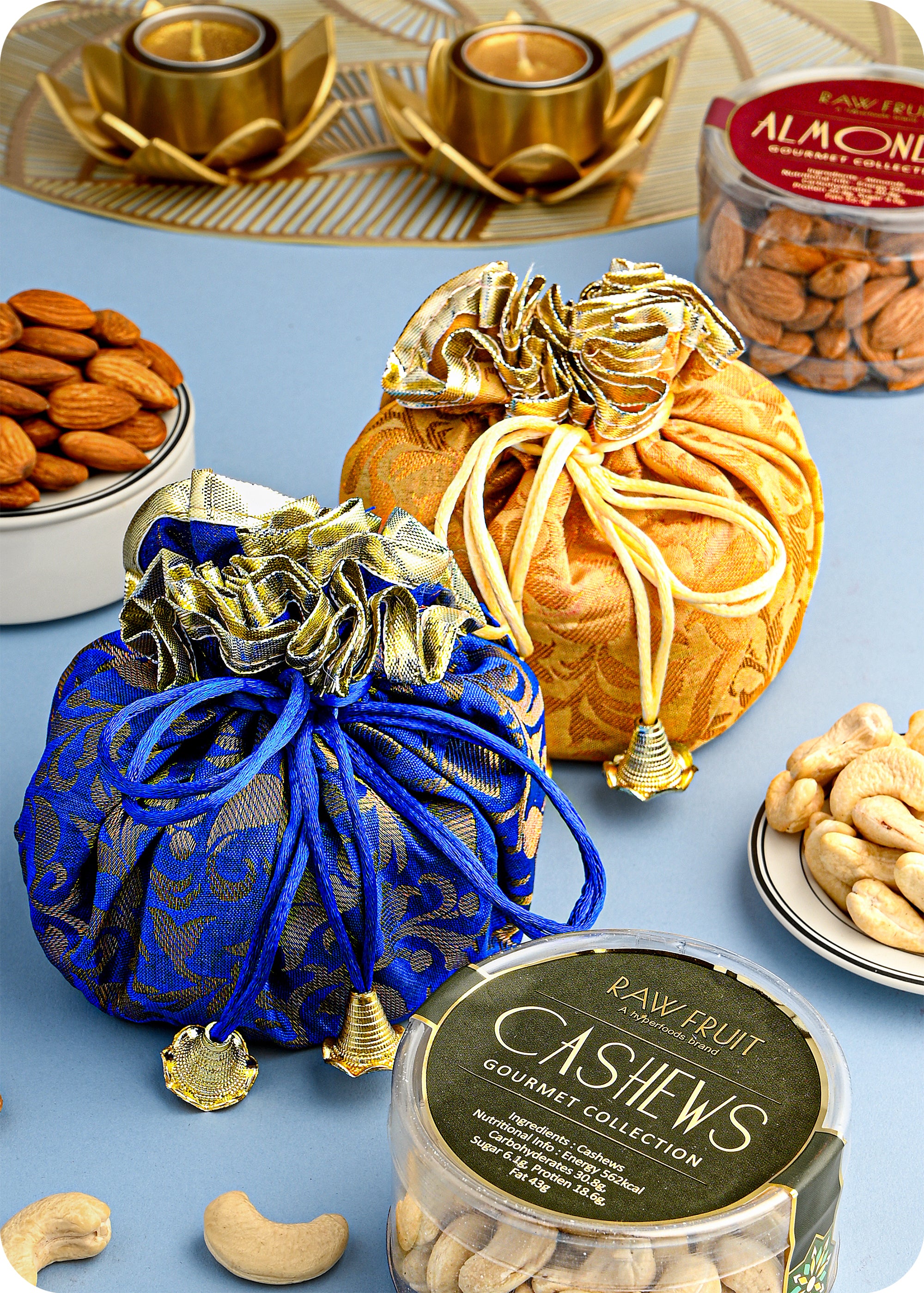 Diwali Dry Fruits Hamper with Decorative Accessories