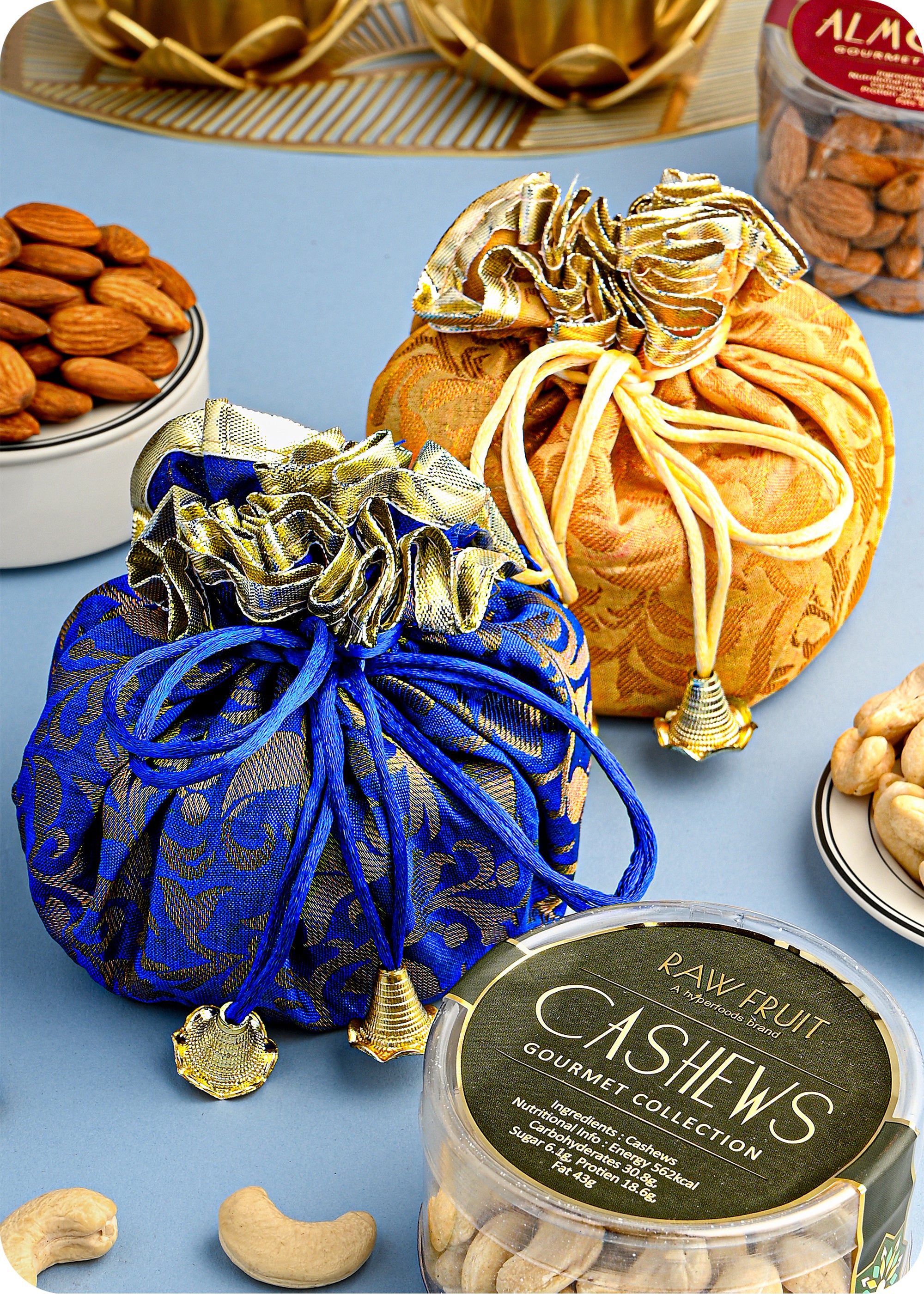 Bhai Dooj Dry Fruits Gift Box with Candle Holder