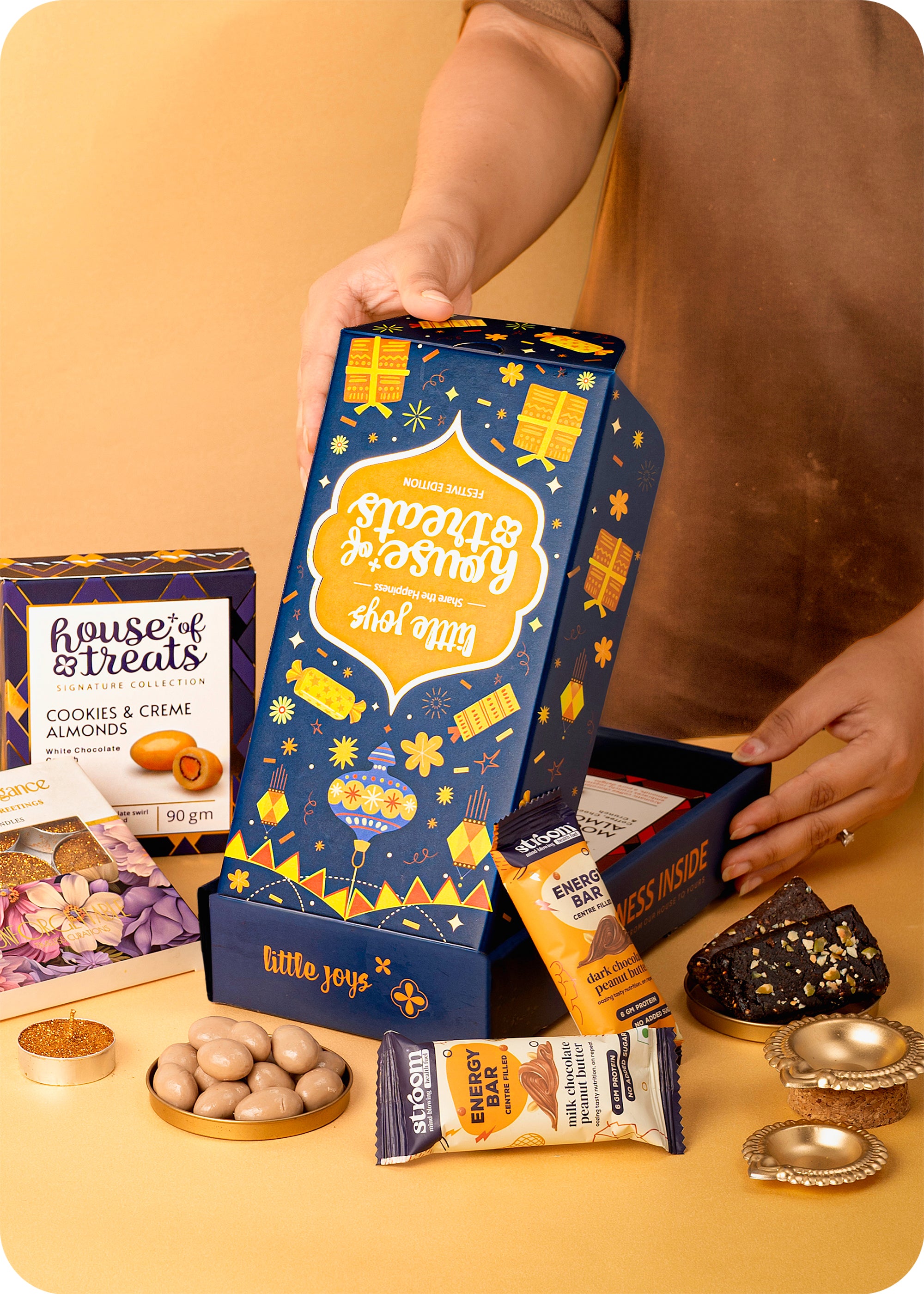 Delightful Diwali Gift Box : Chocolates Treats & Candle Set