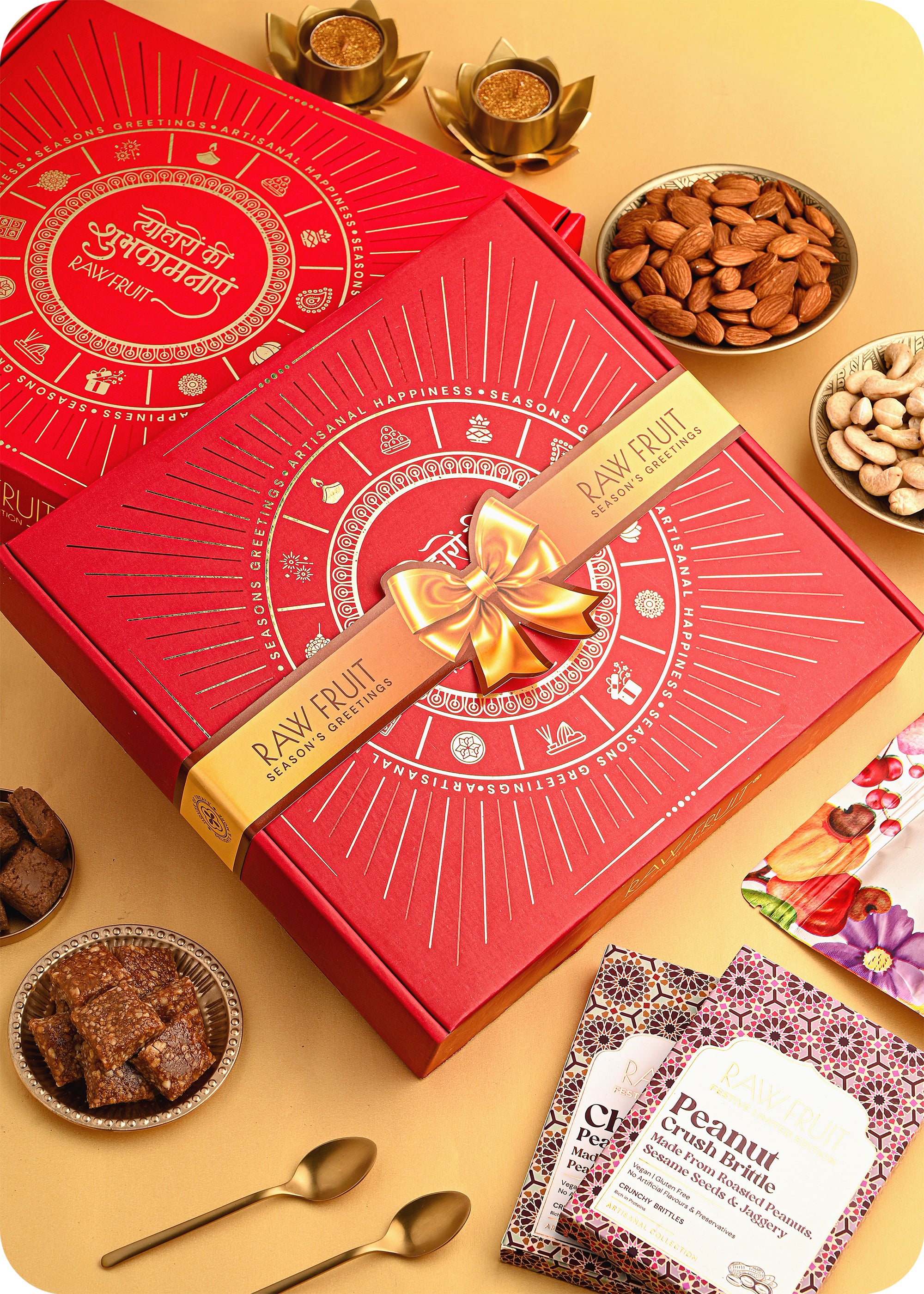 Bhai Dooj Gift Hamper : Premium Nuts, Brittle & Festive Decor