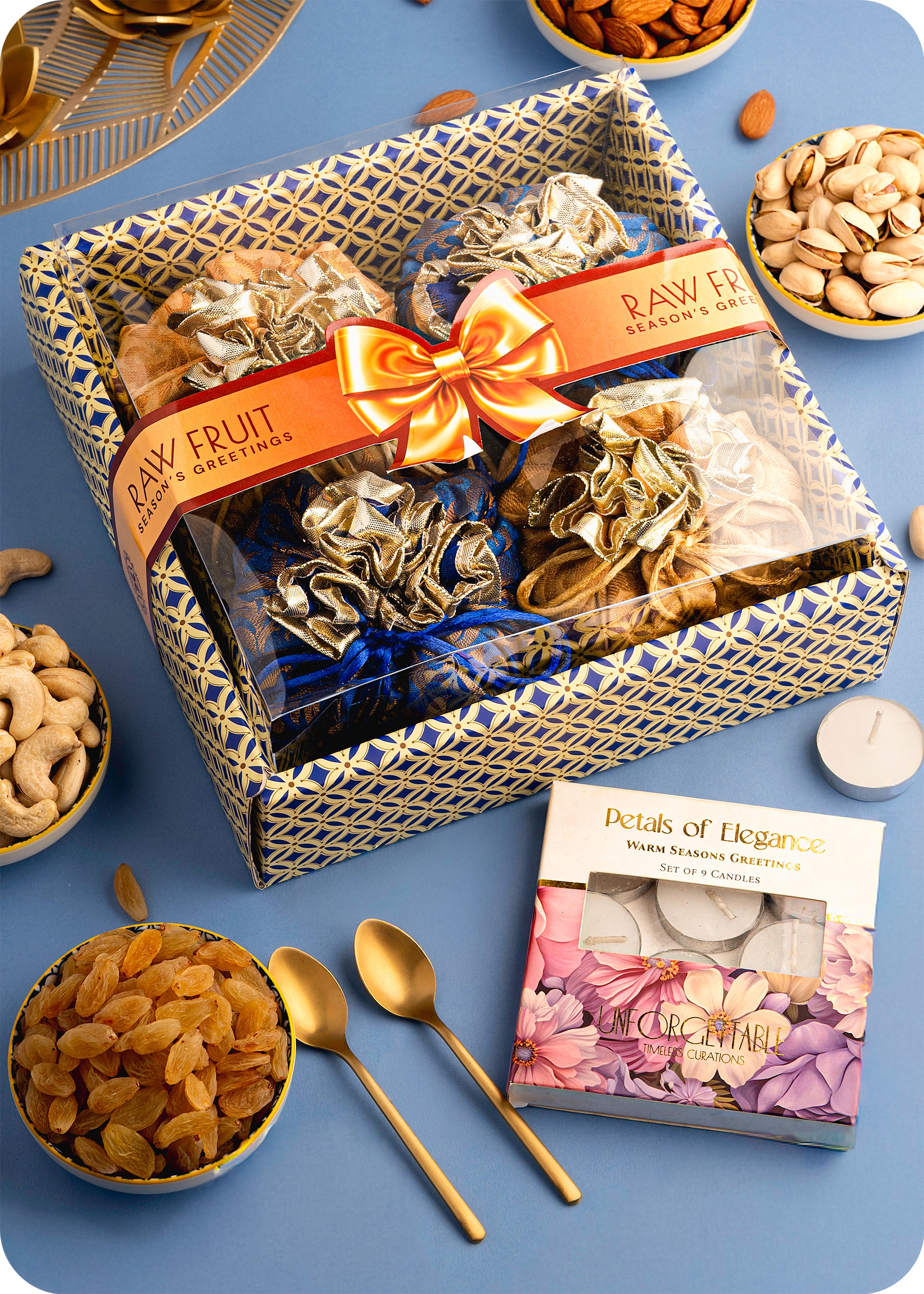 Diwali Dry Fruits Hamper with Decorative Accessories