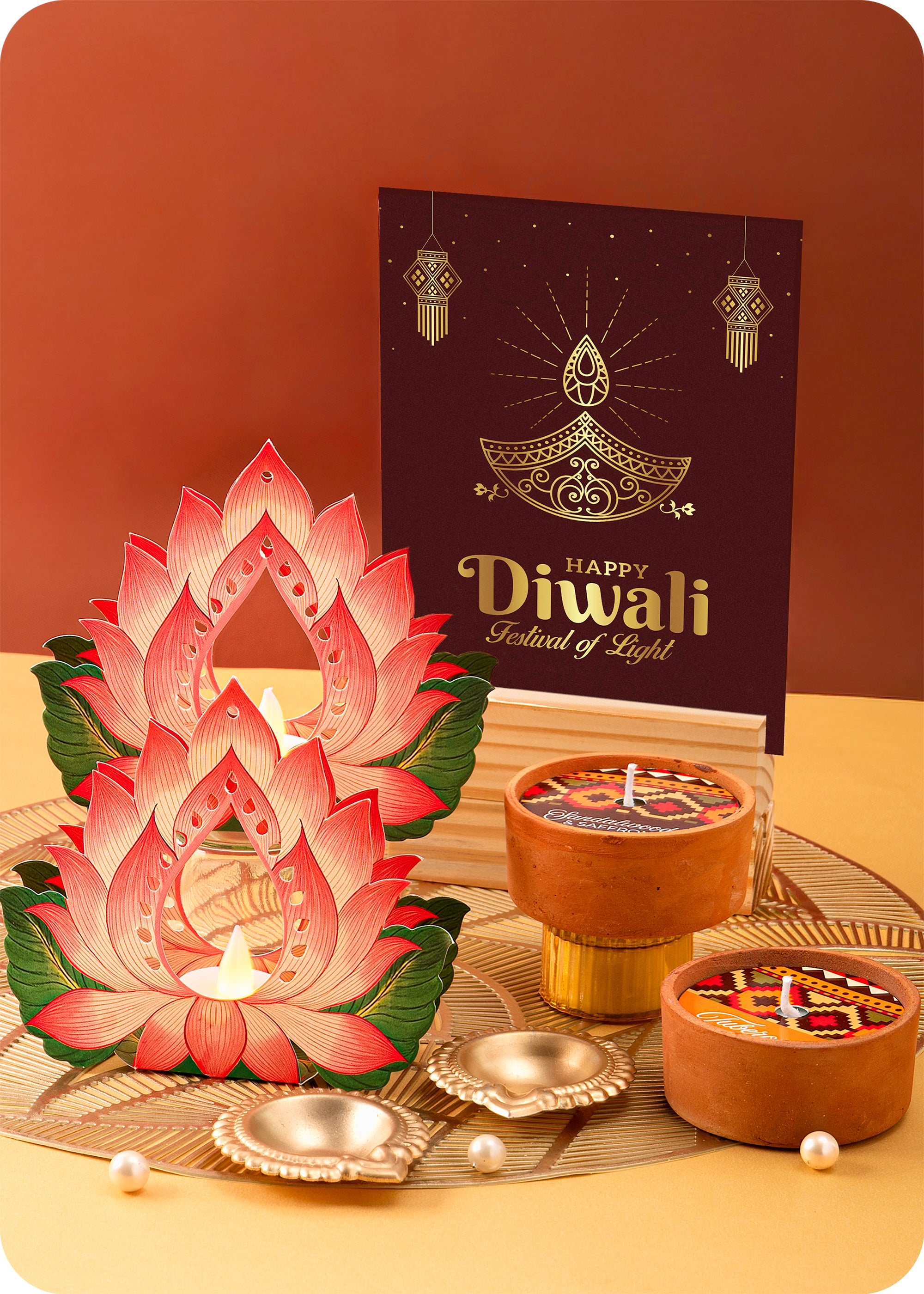Festive Diwali Hamper : Sweet Delights, Candles & Decorative Accessories