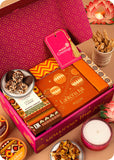 Diwali Delight Box with Brittle, Snacks, Candles & Lanterns