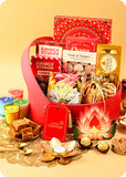 Festive Diwali Gift Basket with Chocolates, Sweets & Decor