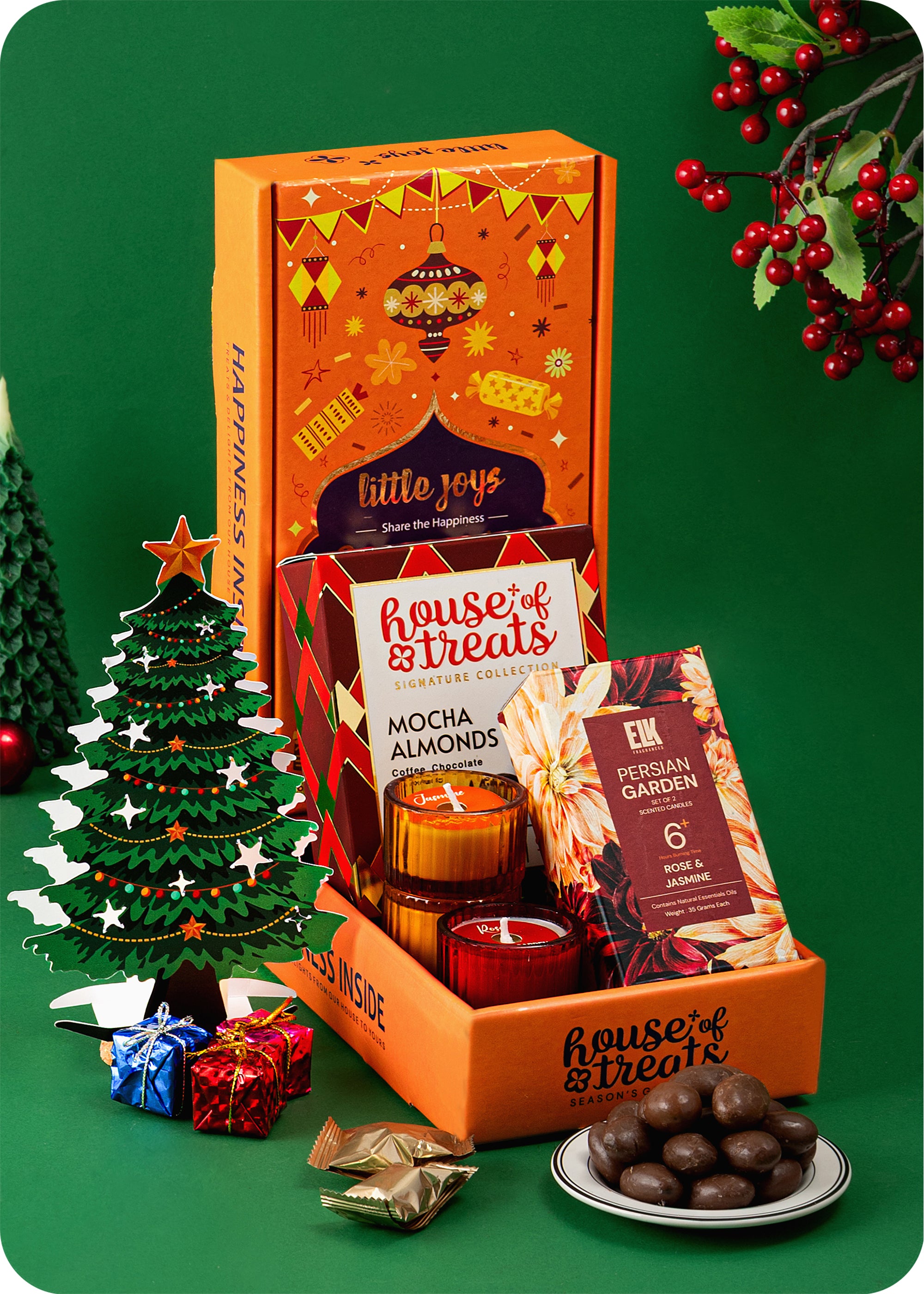 Christmas Delight Hamper : Dragees, Candles & DIY Christmas Tree