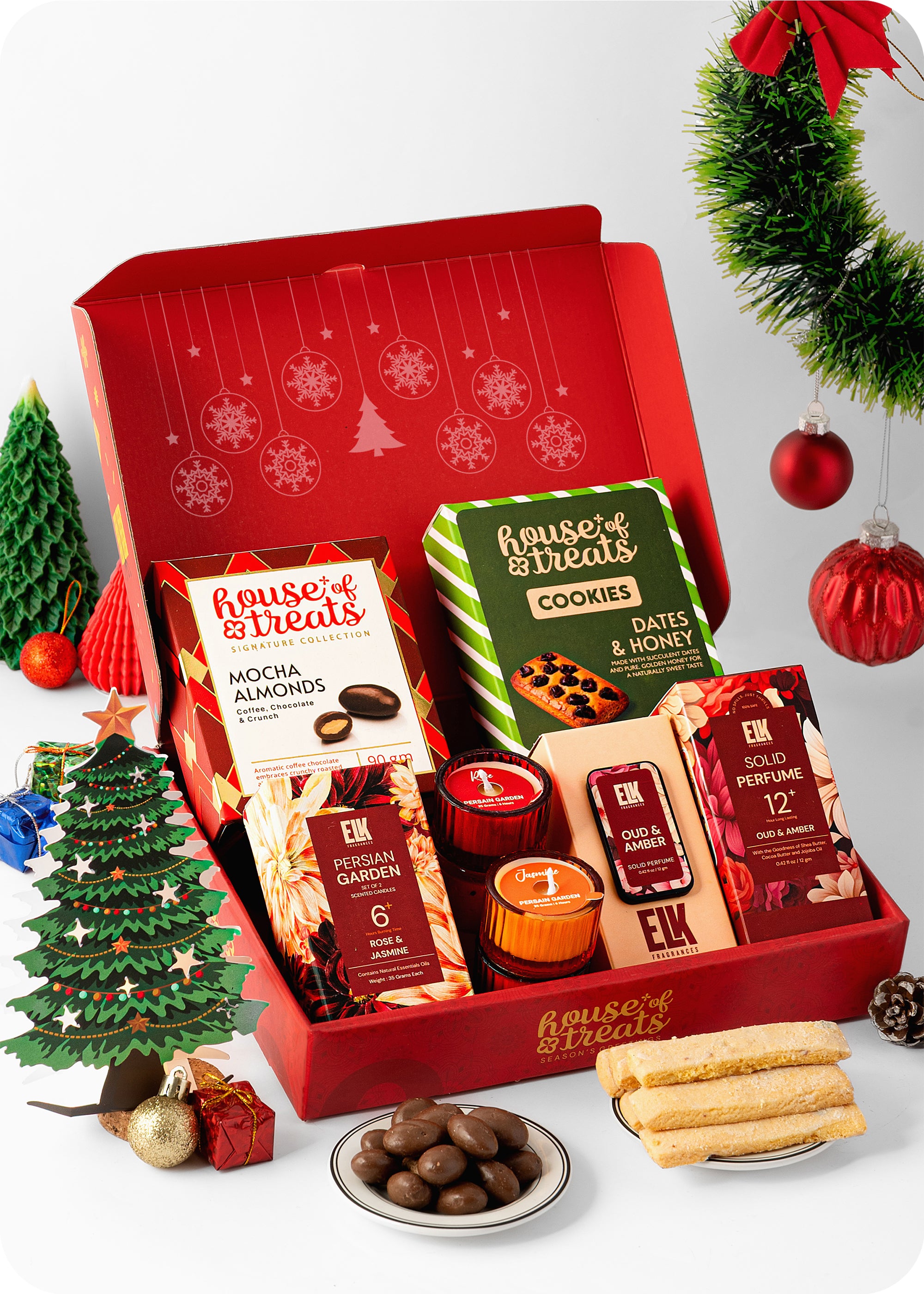 Festive Christmas Hamper : Gourmet Treats, Candles & DIY Christmas Tree