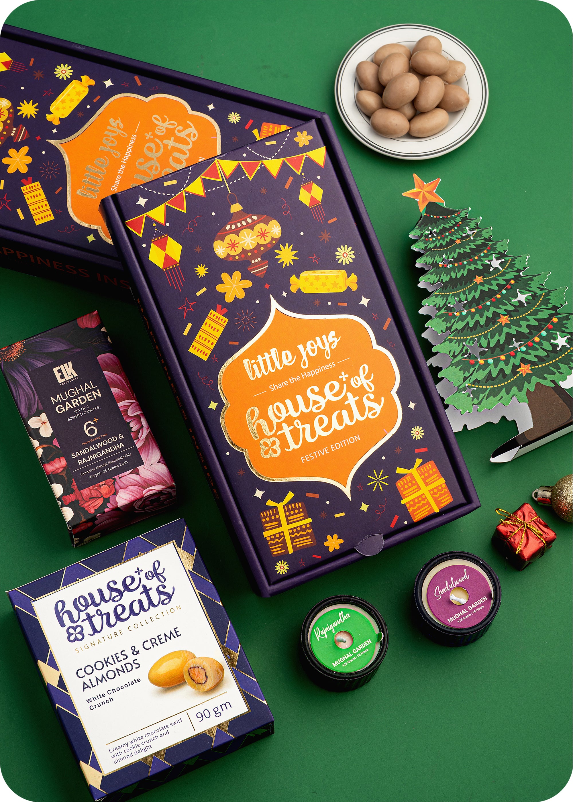 Christmas Gift Hamper : Dragees, Candles & DIY Christmas Tree