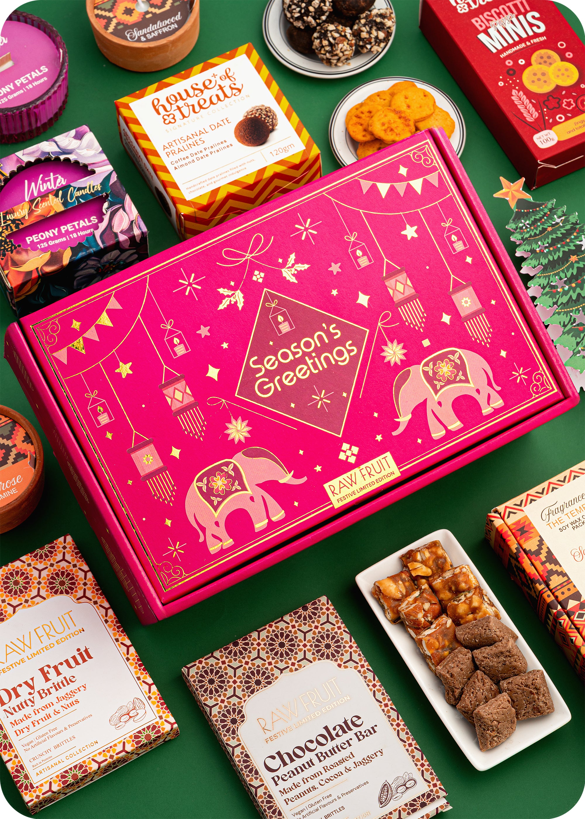 Christmas Gourmet Hamper : Dragees, Brittles  & Scented Candles