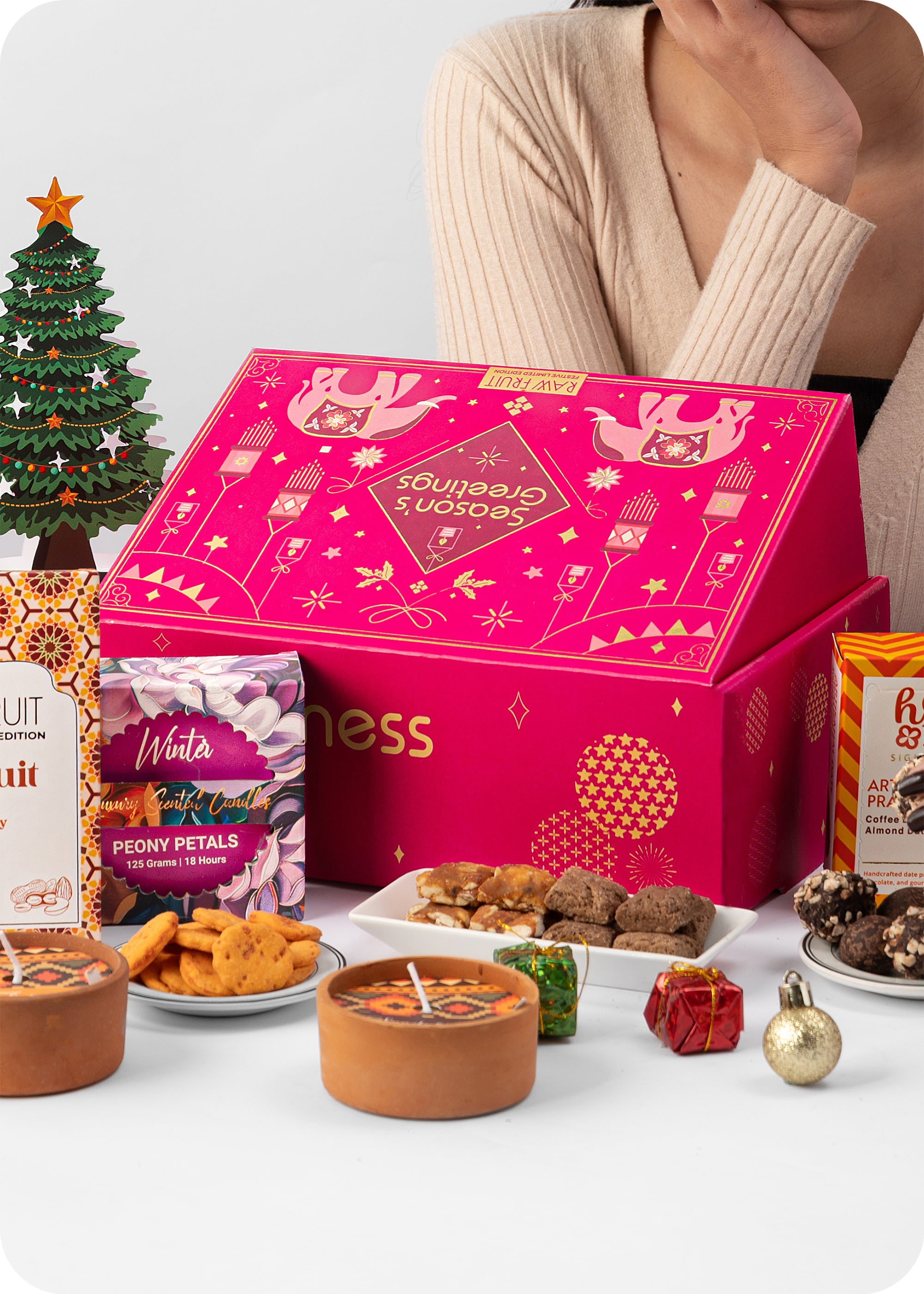 Christmas Gourmet Hamper : Dragees, Brittles  & Scented Candles