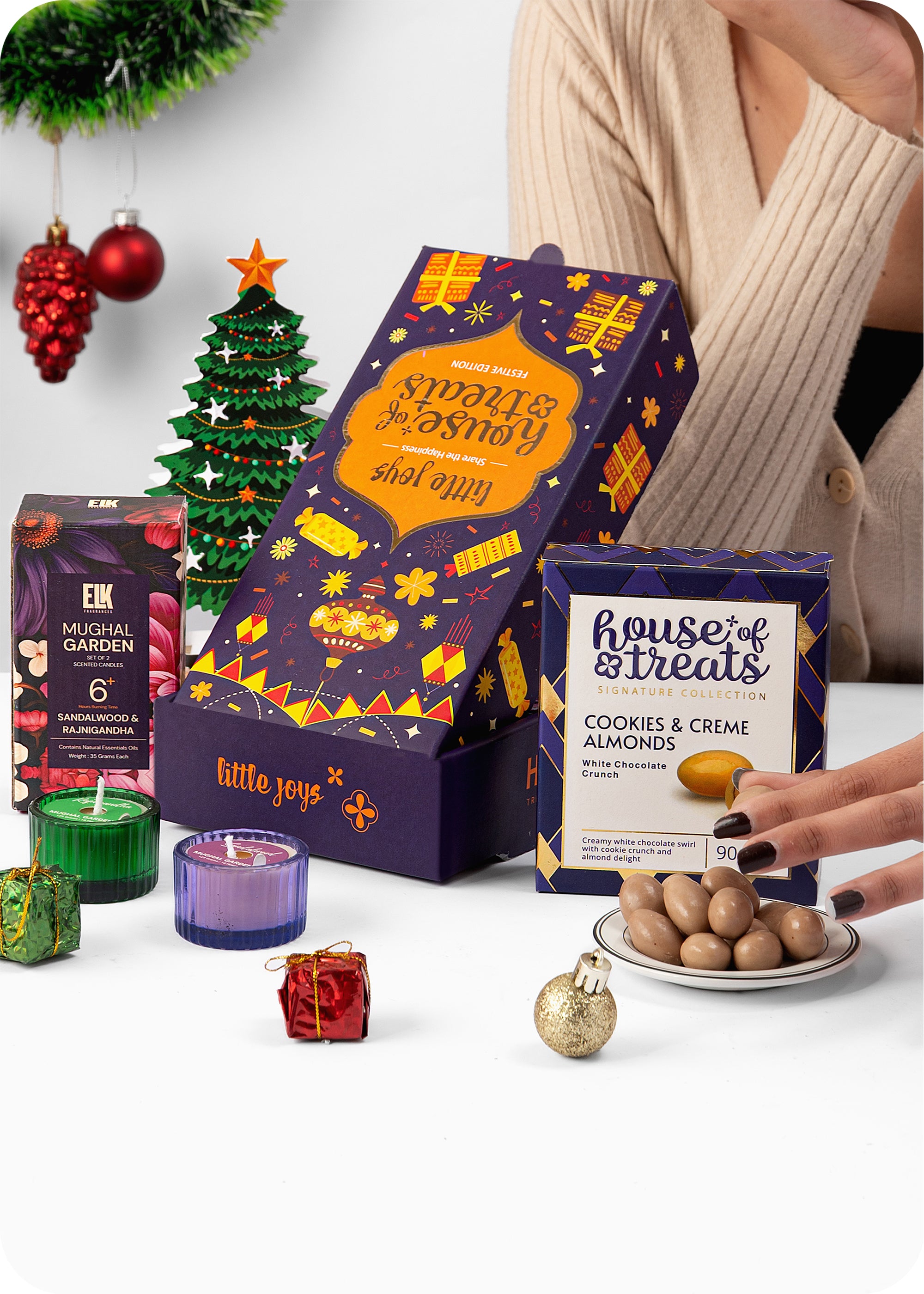 Christmas Gift Hamper : Dragees, Candles & DIY Christmas Tree