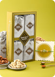 Rakhi Gift Box: Pack of 4 Dry Fruits with Rakhi