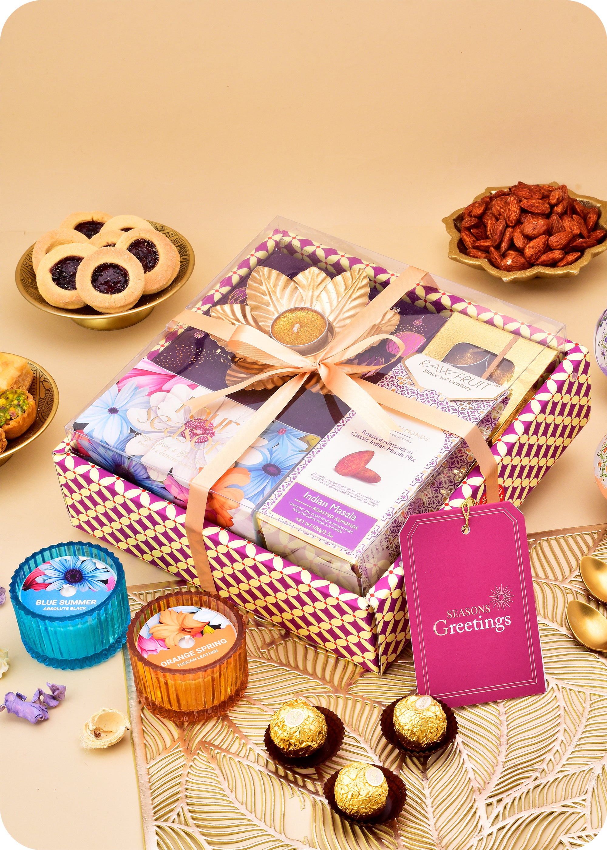 Diwali Gift Hamper Tray Contains: Turkish Baklawa 100gm, Indian
