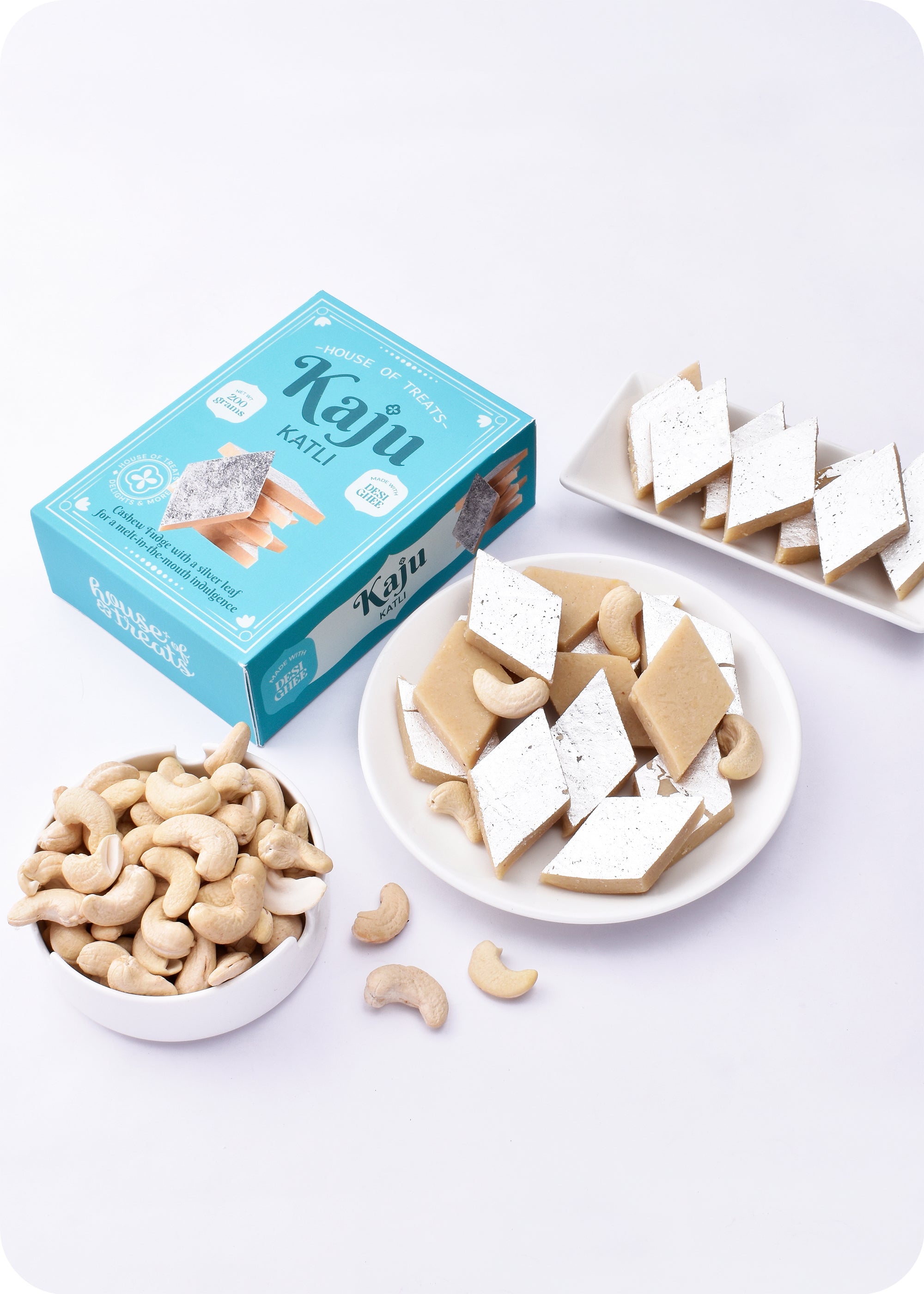 Sweet Celebrations: Kaju Katli with Set of 5 Rakhi