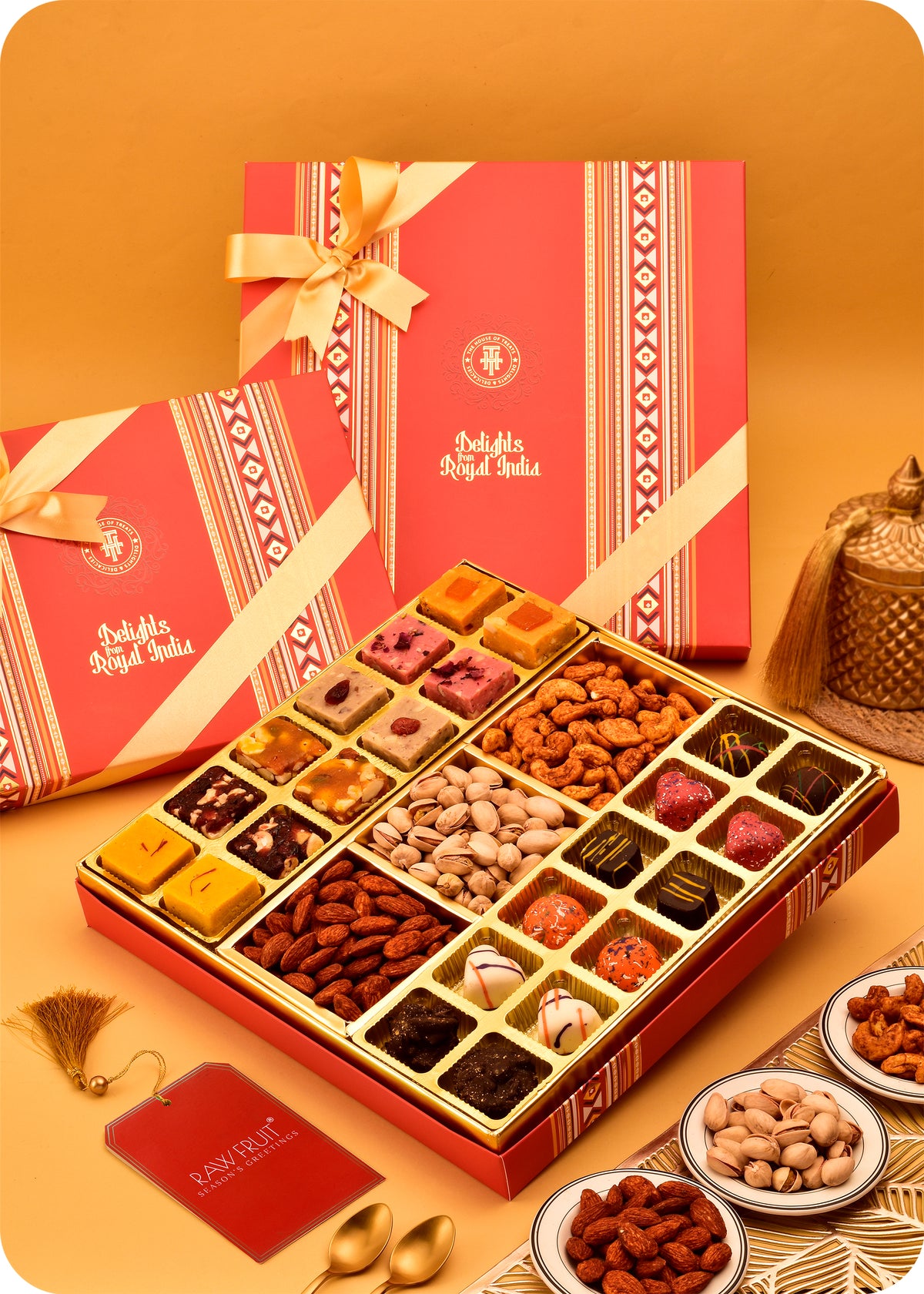 Fudge, Roasted Dry Fruits with Chocolate, Sweets Gift Pack