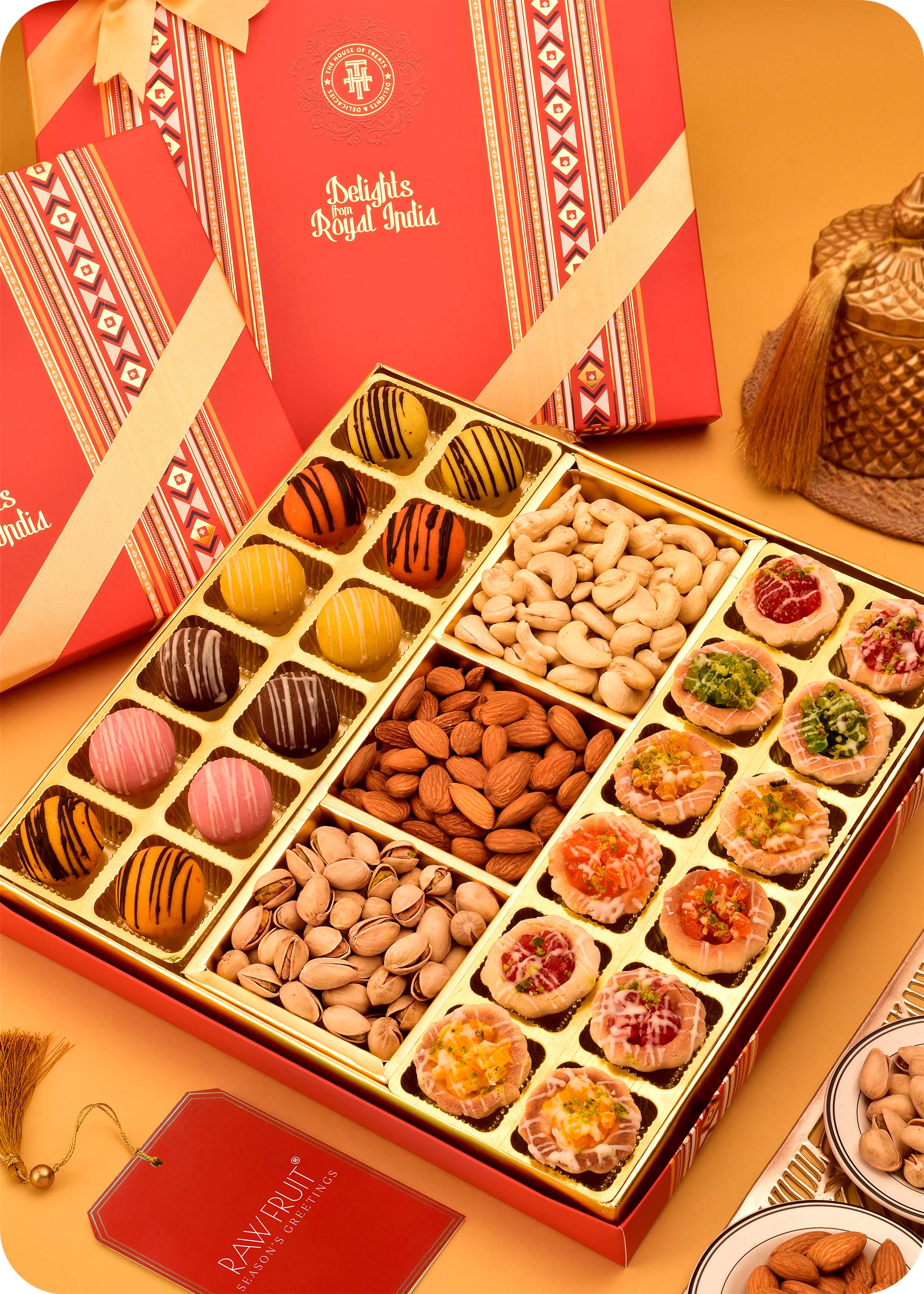 Tarts, Marzipan with Dry Fruits, Sweets Gift Pack