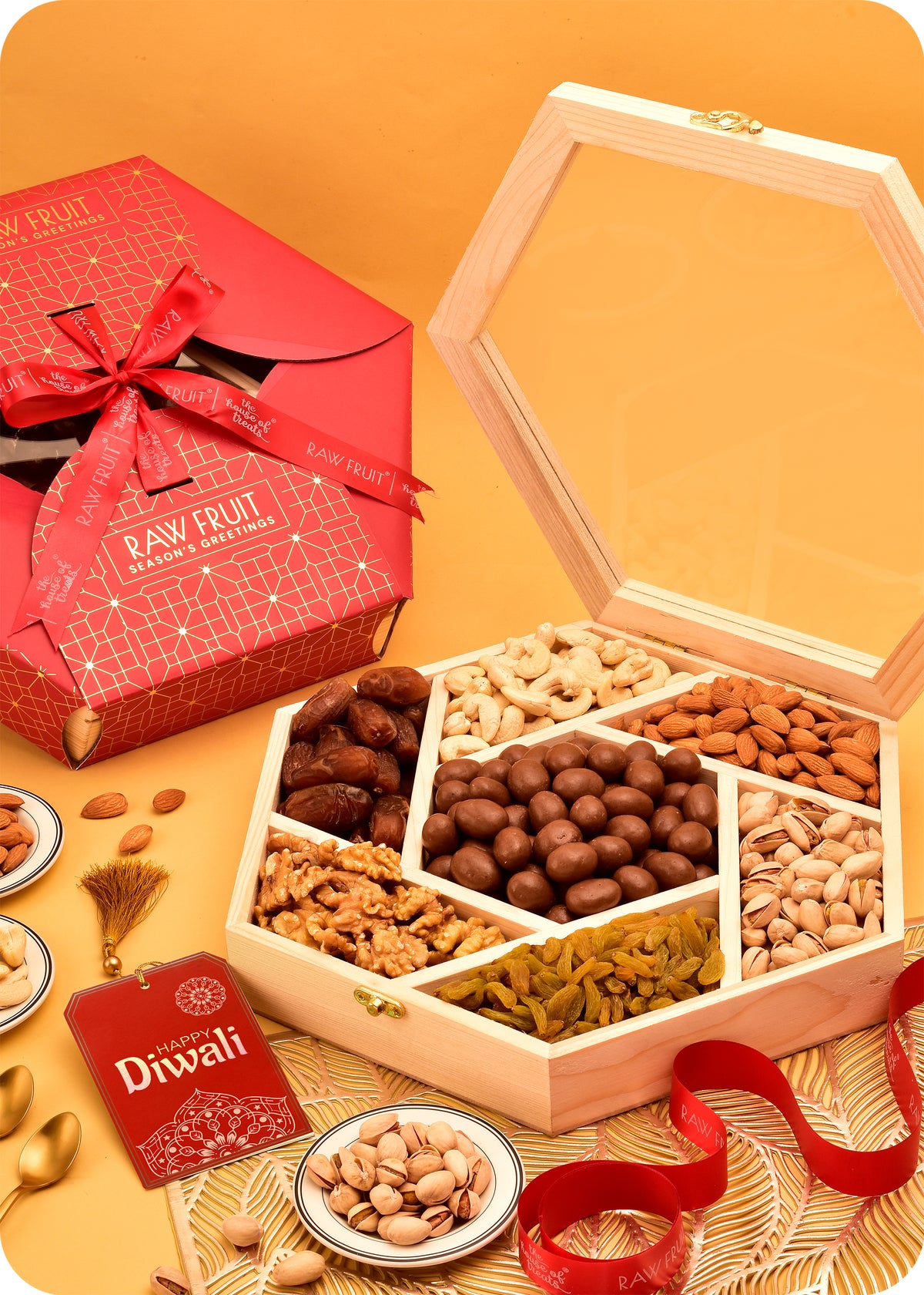 Festive Dry Fruits & Chocolate Dragees Gift Hamper