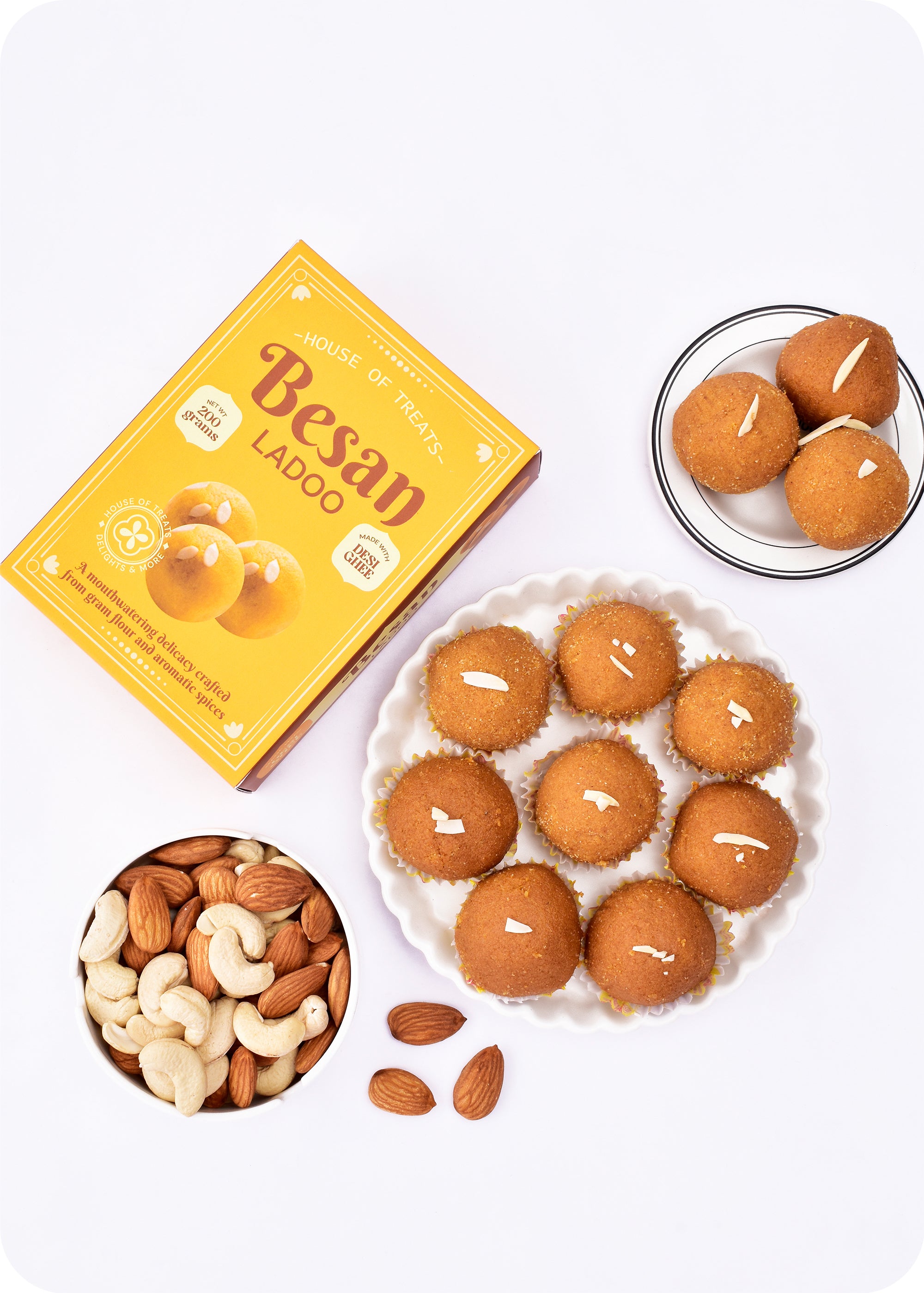 Gift Happiness: Besan Ladoo with Bhaiya Bhabhi Rakhi