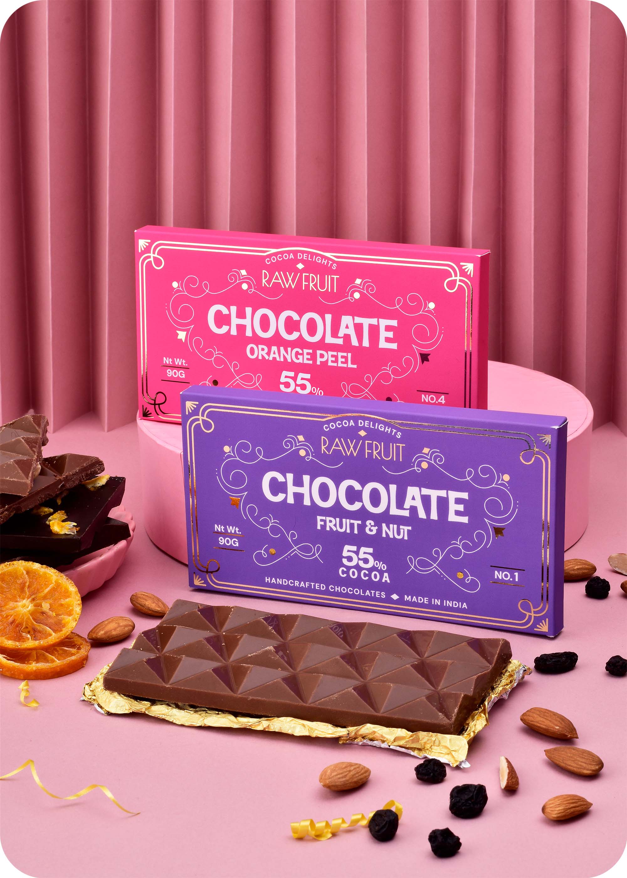 Fruit & Nuts and Orange Peel Chocolate Bar