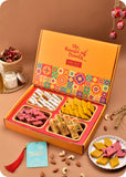 Diwali Celebration Gift Box with Pack of 4 Sweets & Candle Decor
