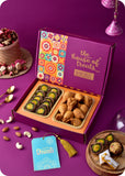 Diwali Sweets Gift Hamper with Lotus Candle Stands
