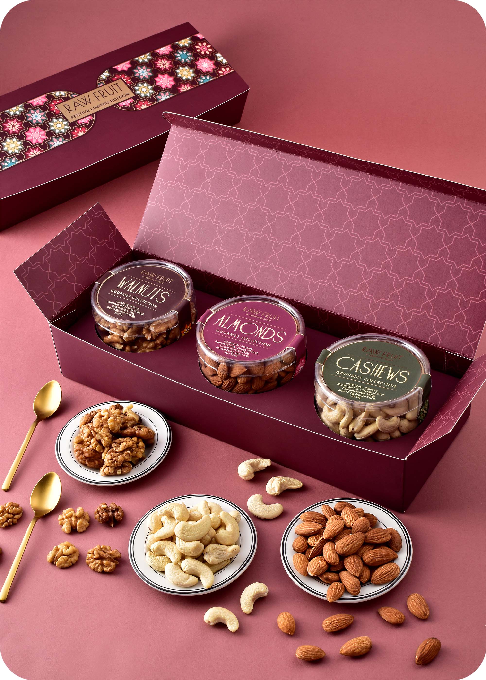 Celebration Gift Pack: Cashews, Almonds, Walnuts