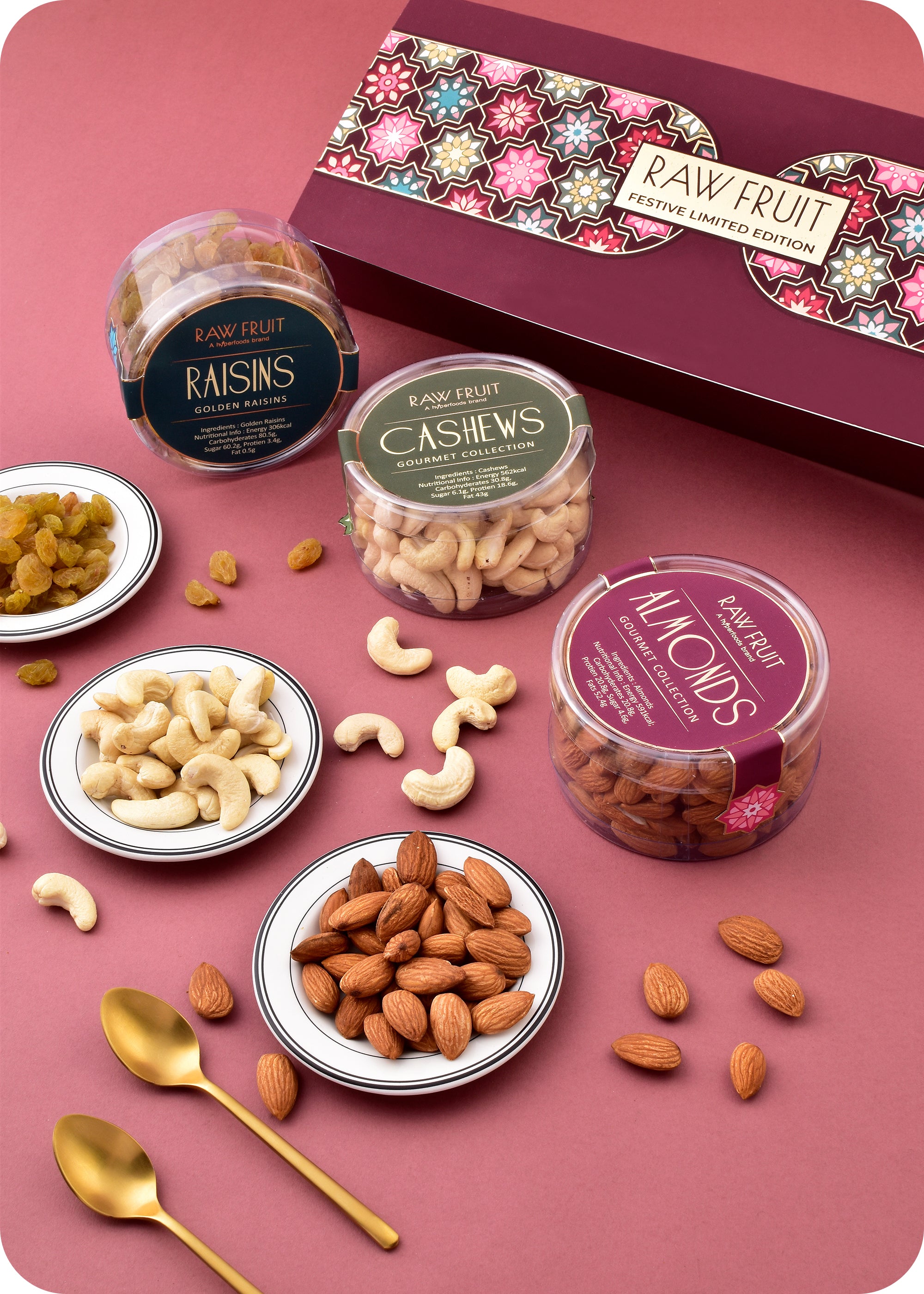 Diwali Dry Fruits Gift Set Cashews, Almonds & Raisins