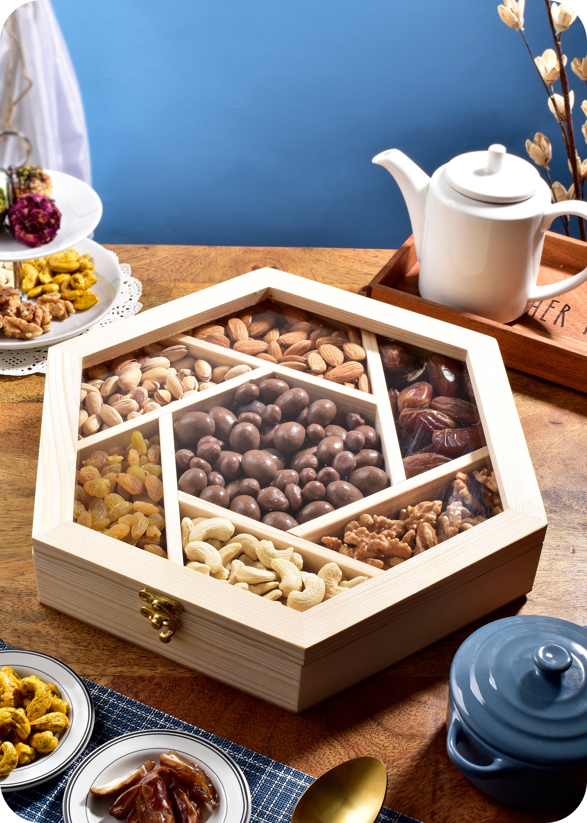 Festive Dry Fruits & Chocolate Dragees Gift Hamper