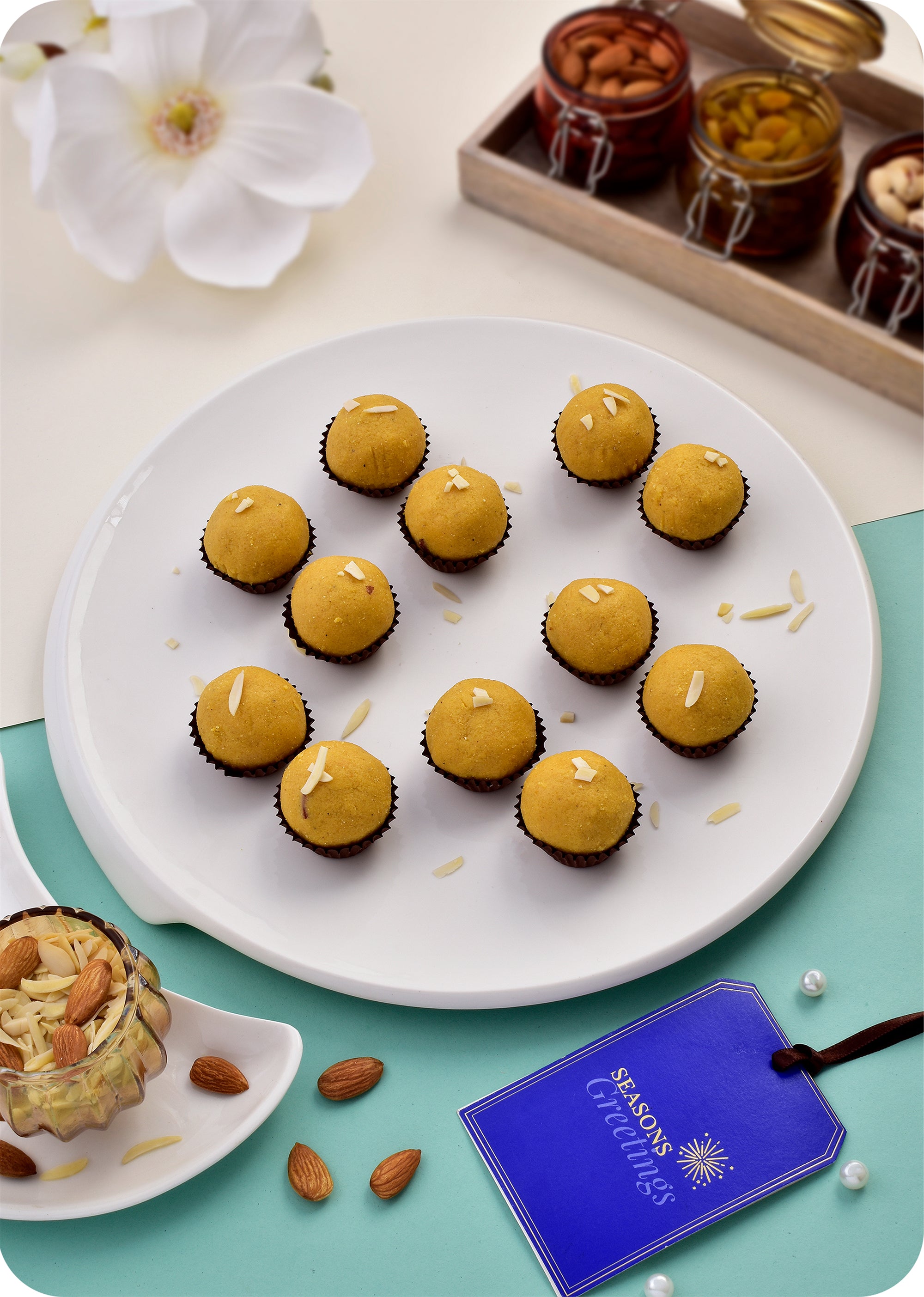 Traditional Bhai Dooj Sweets Pack: Besan Ladoo & Kaju Katli