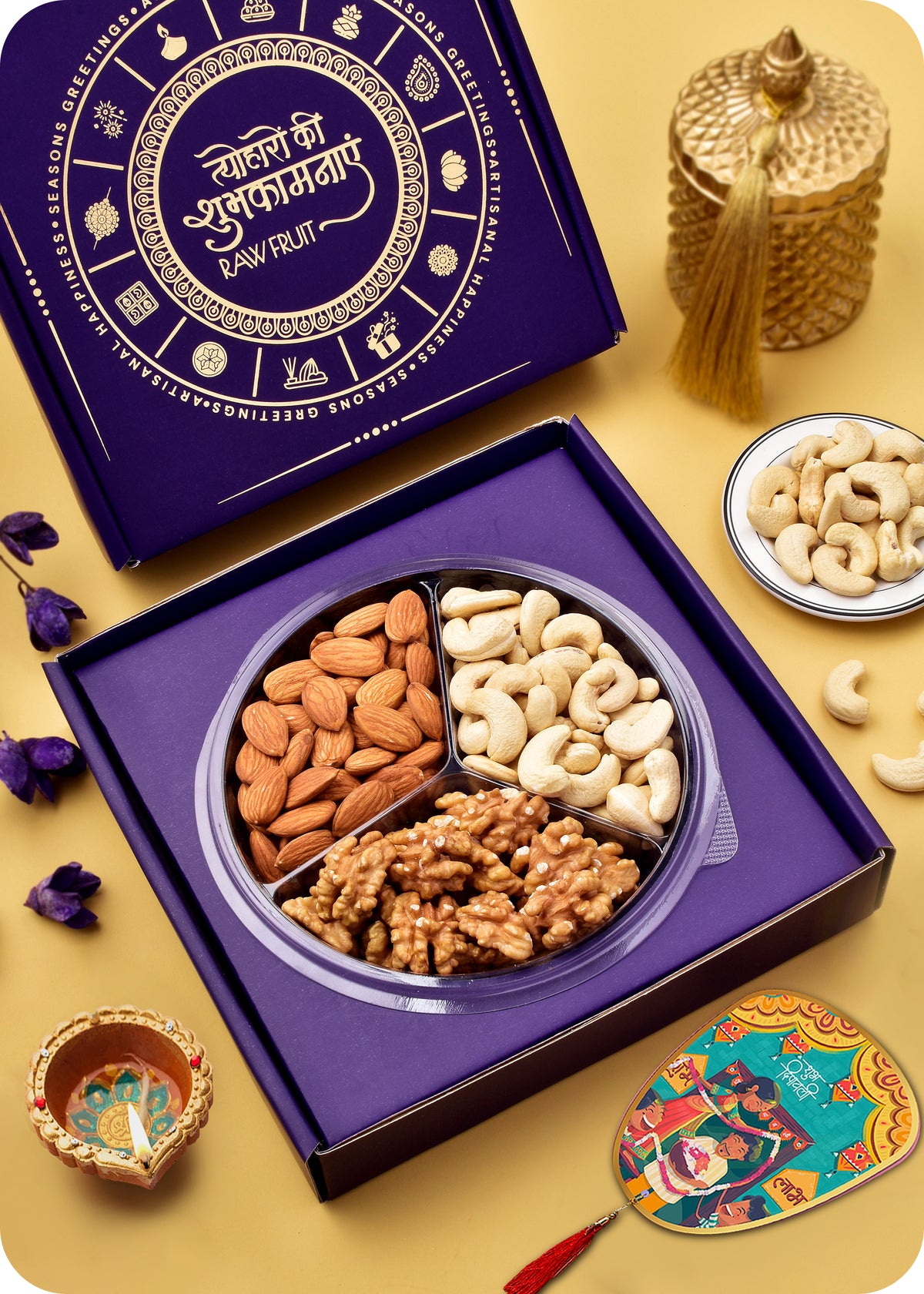 Diwali Celebration Gift Box – Cashews, Almonds, Walnuts