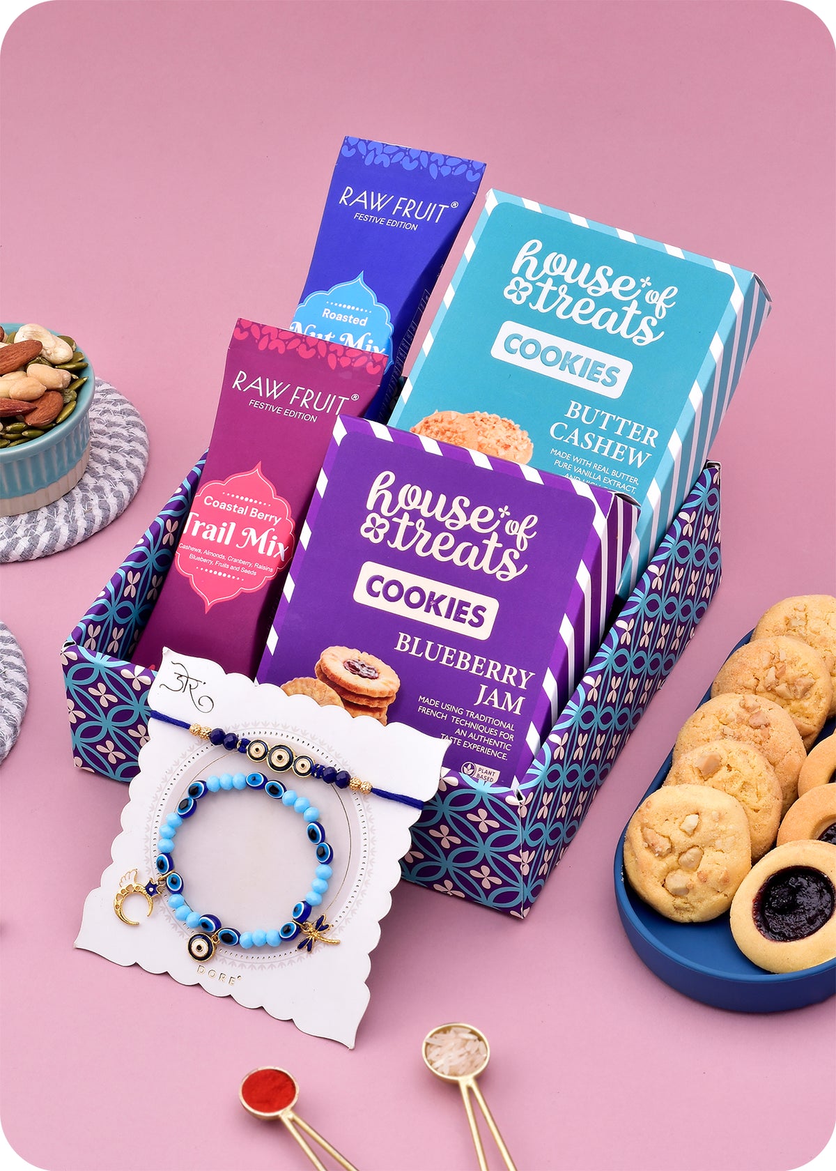 Rakhi Delight: Cookies & Dry Fruits with Bhaiya Bhabhi Rakhi