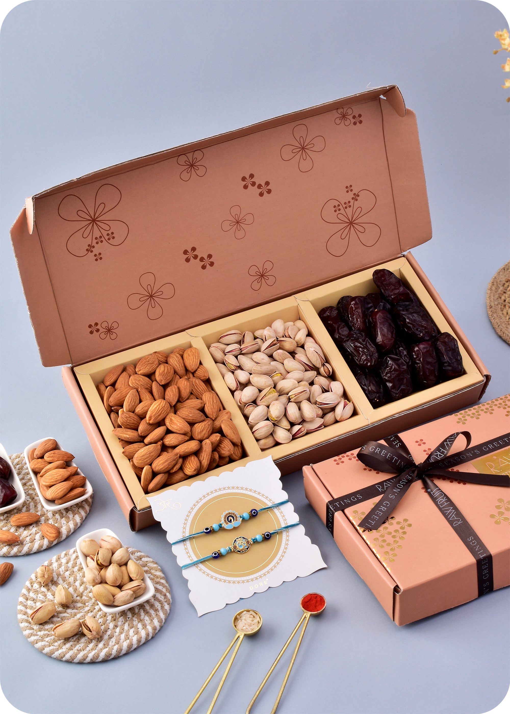 Dry Fruits Gift Pack with Rakhi