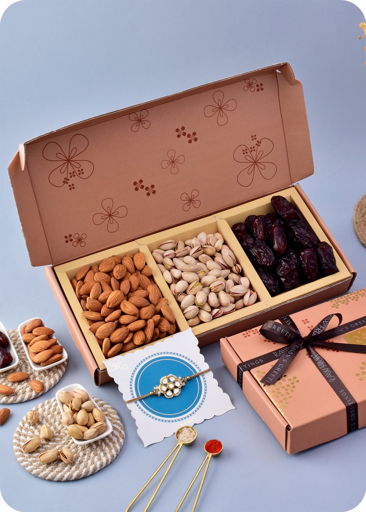Dry Fruits Gift Pack with Rakhi