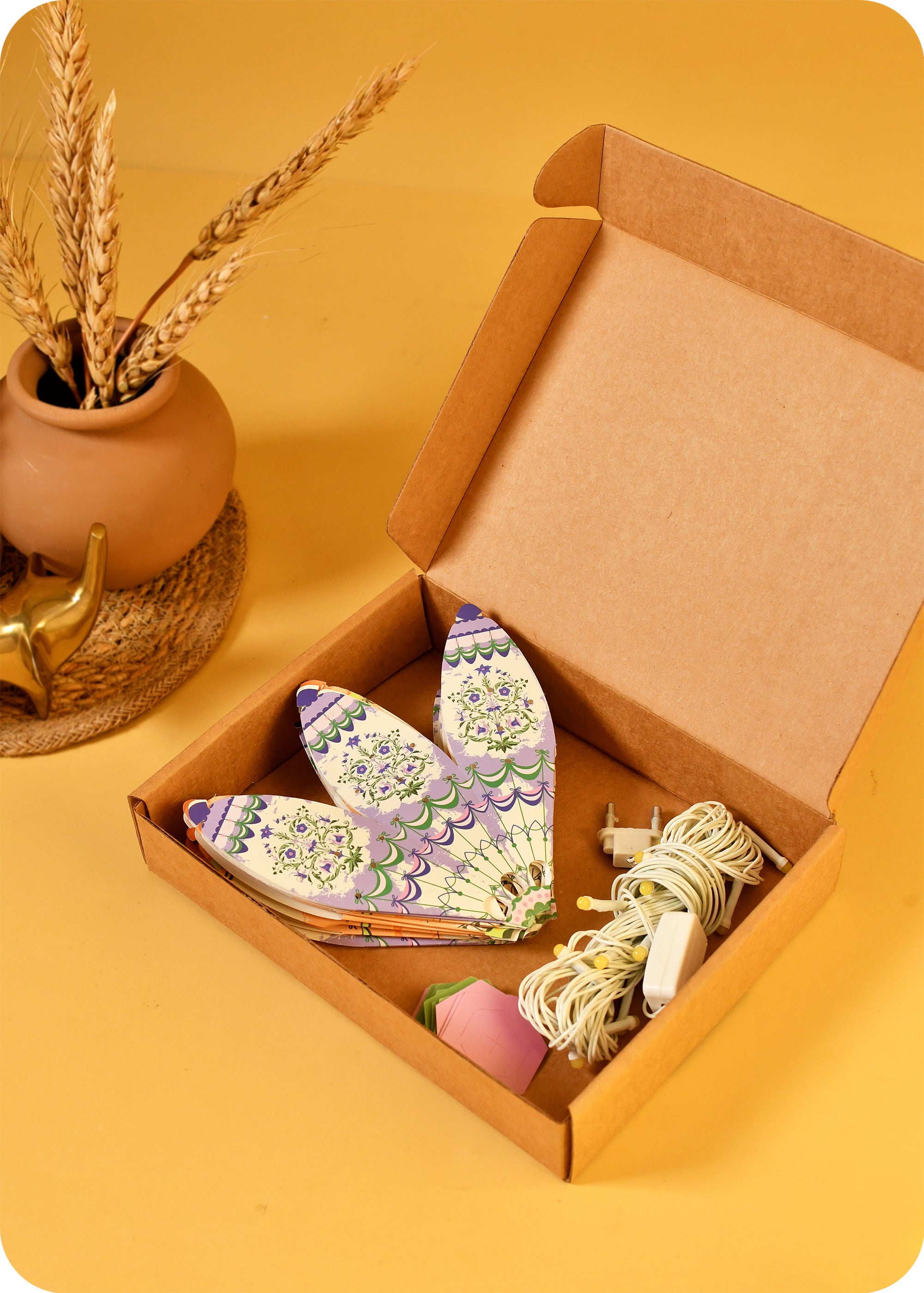Festive Sweets & Roasted Dry Fruits Gift Pack with DIY Paper Lamps