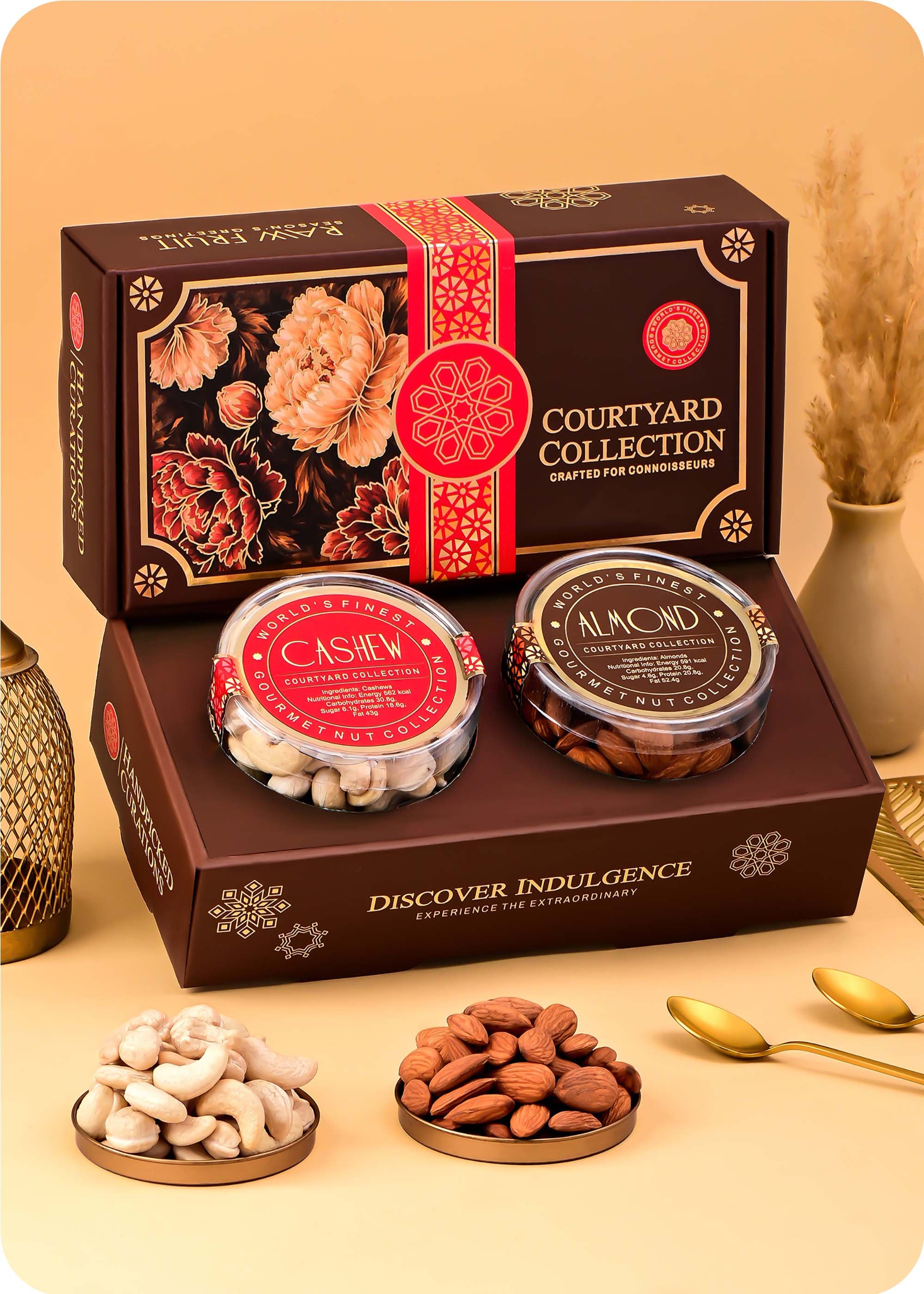 Courtyard Collection - 250 Grams Set of 2 Dry Fruits with Set of 3 Rakhi