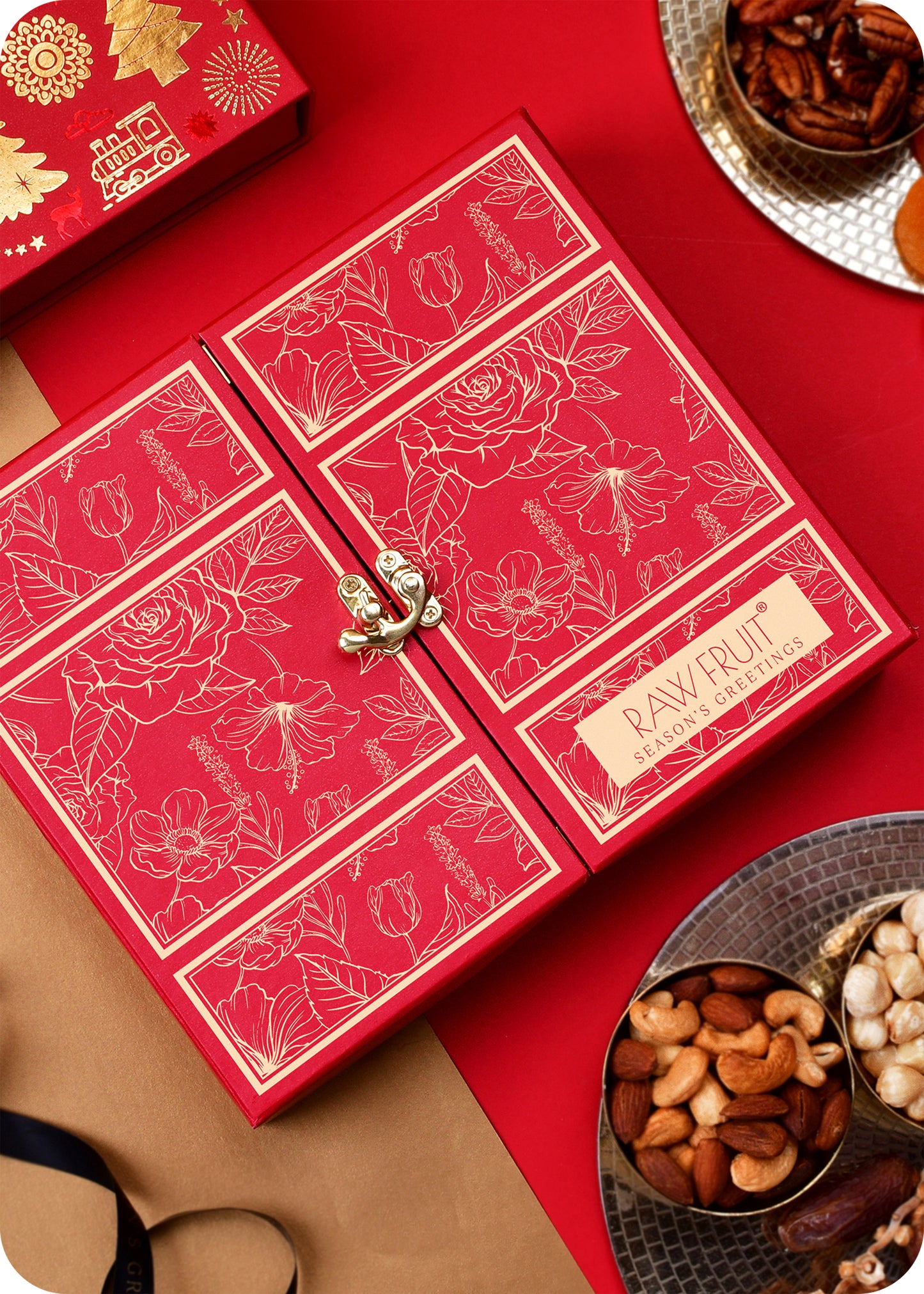 Seasons Greeting Gift Box with Dry Fruits (Basic) - Stand Box