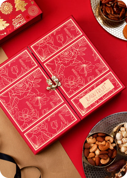 Seasons Greeting Gift Box with Dry Fruits (Basic) - Stand Box