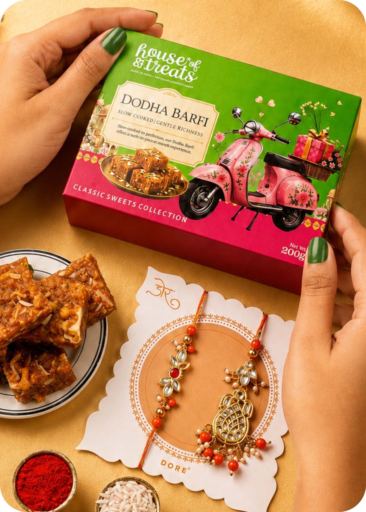 Sweet Treat: Dodha Barfi With Bhaiya Bhabhi Rakhi