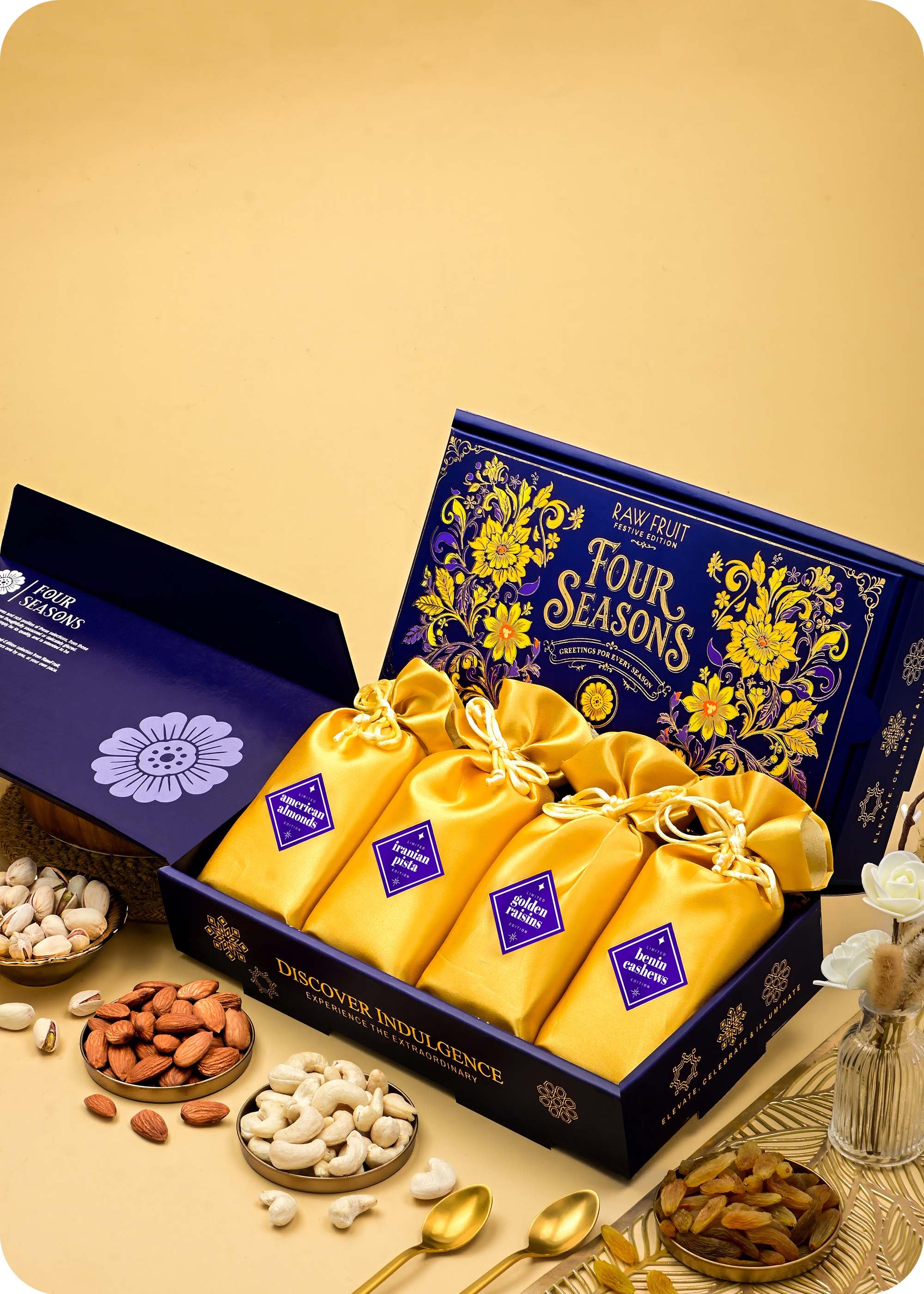 Assorted Dry Fruits Celebration Box with Bhaiya Bhabhi Rakhi