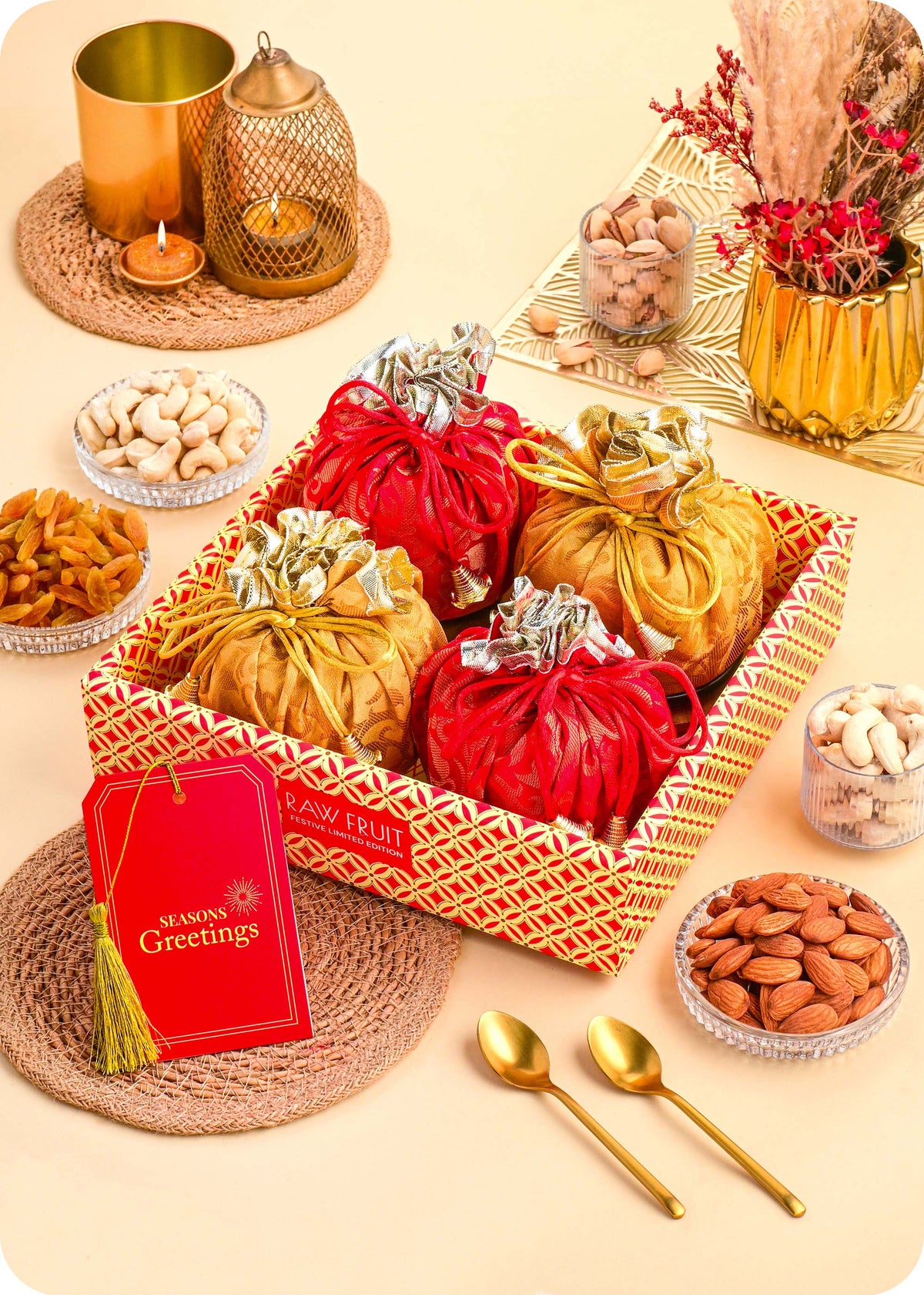 Dry Fruits Potli Tray Gift Hamper