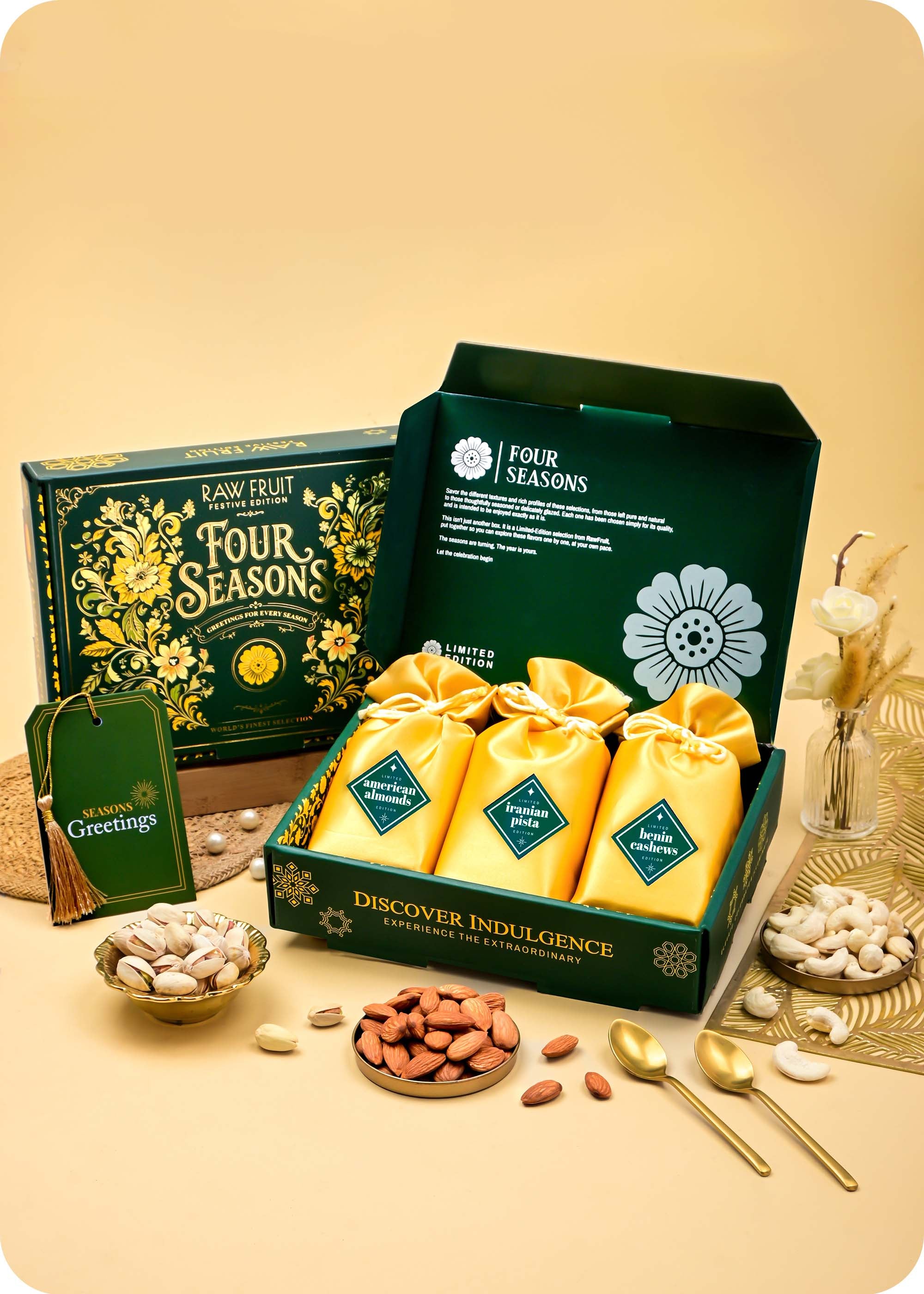 Rakhi Special Dry Fruits Gift Pack with Set of 2 Rakhi