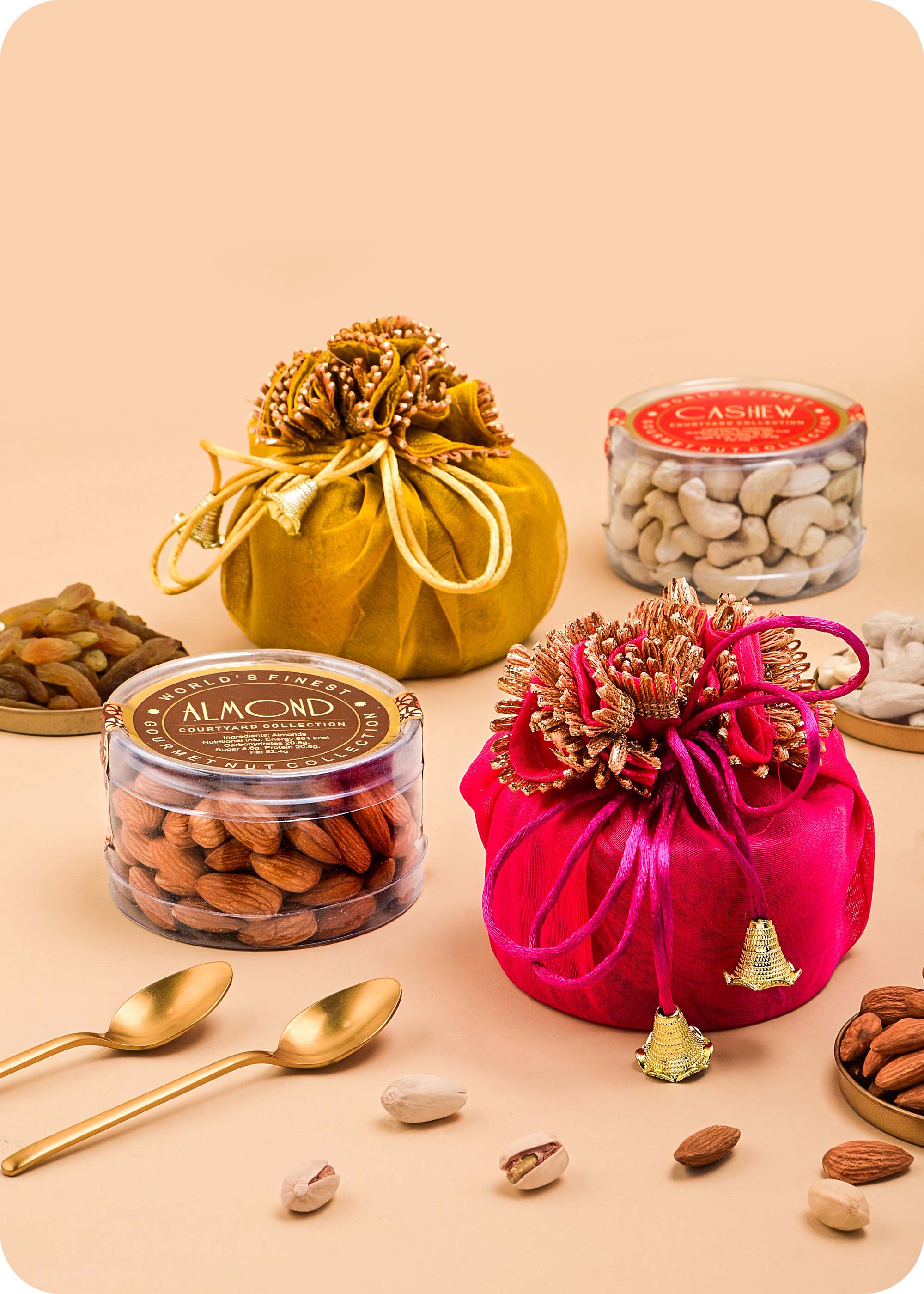 Dry Fruits Gift Hamper with Set of 3 Rakhi