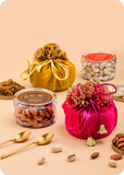 Dry Fruits Gift Hamper with Bhaiya Bhabhi Rakhi Set