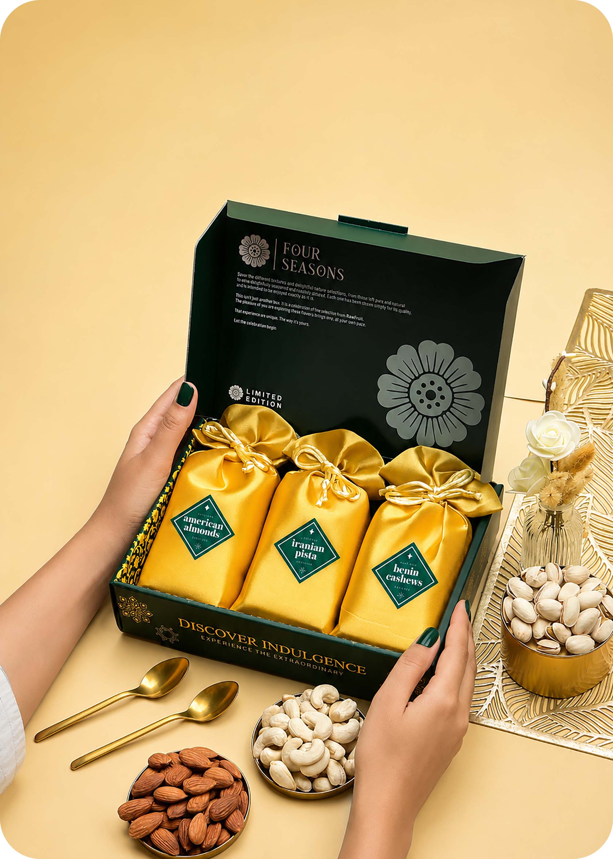 Rakhi Special Dry Fruits Gift Pack with Set of 2 Rakhi