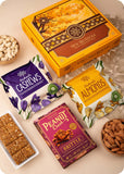 Festive Dry Fruits Gift Pack, Brittles with Set of 2 Rakhi